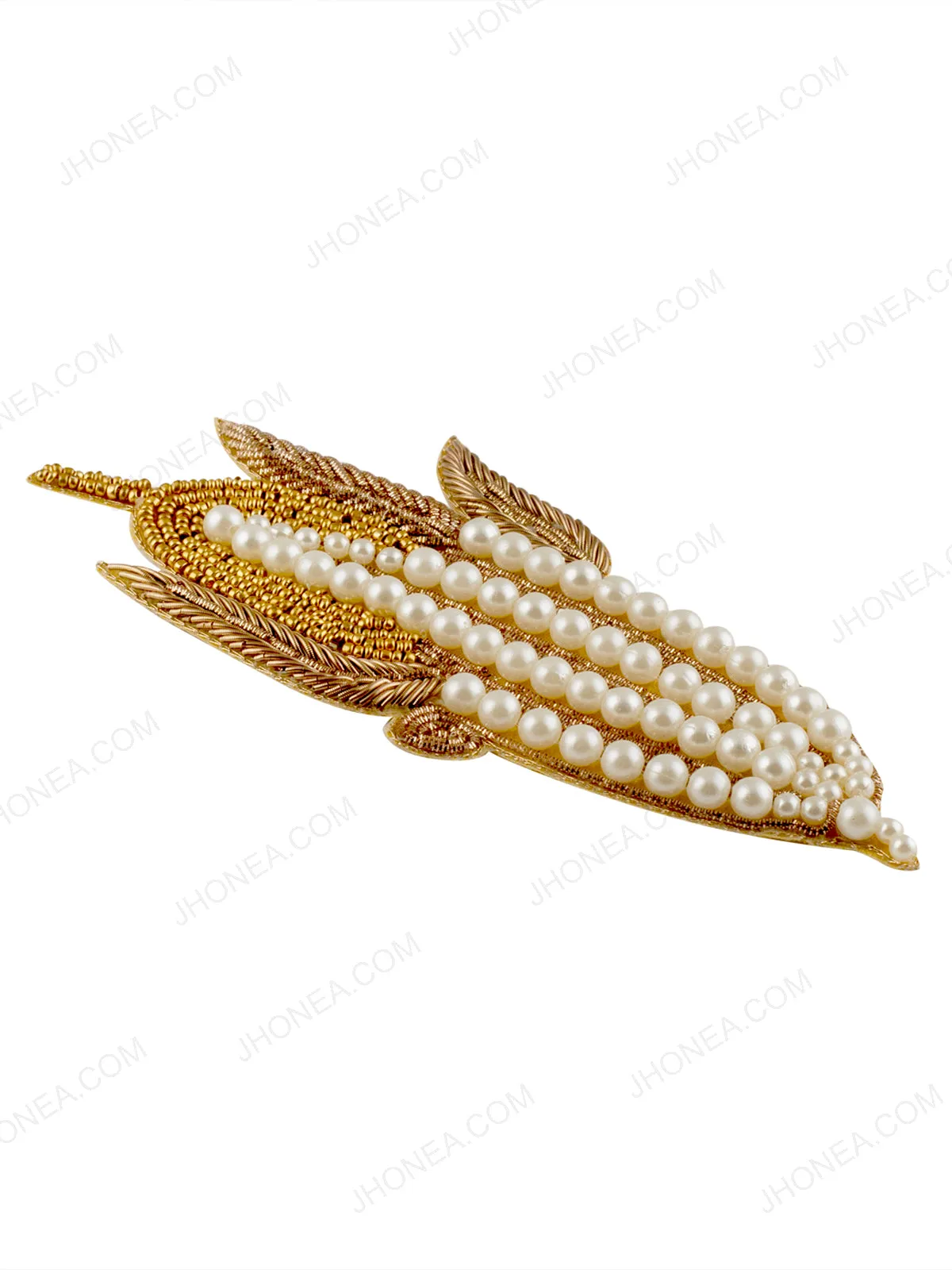 Decorative Golden White Pearl Handmade Corn Patch