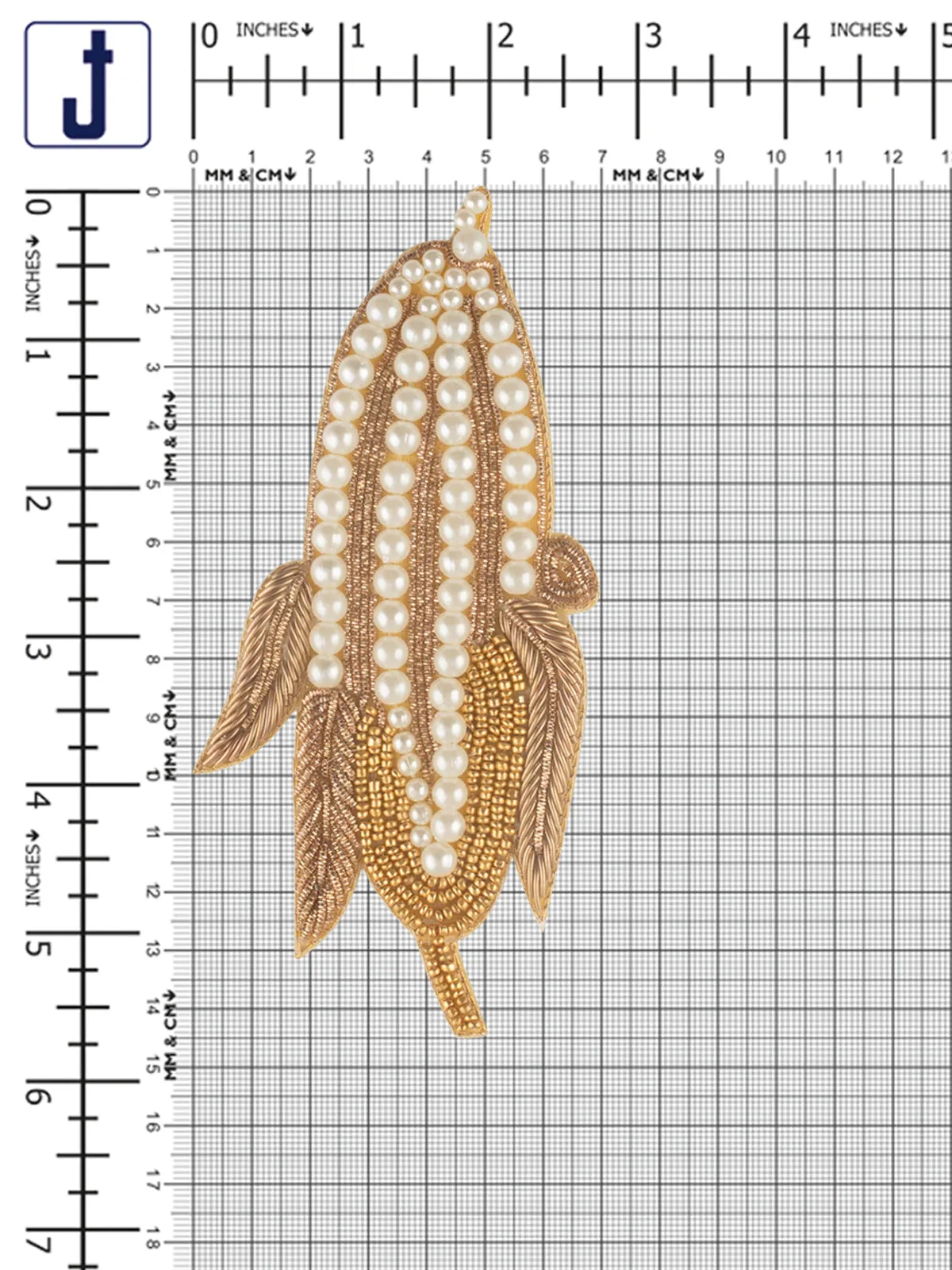 Decorative Golden White Pearl Handmade Corn Patch