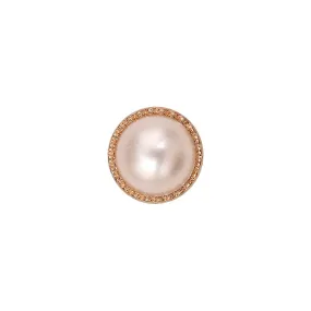 Decorative Rounded Rim 10mm (16L) Shiny Gold Pearl Buttons