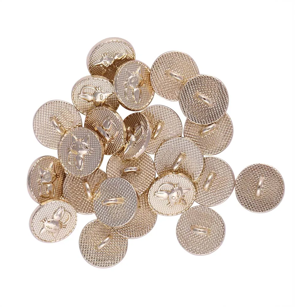 Decorative Shiny Gold Metal Buttons for Clothing