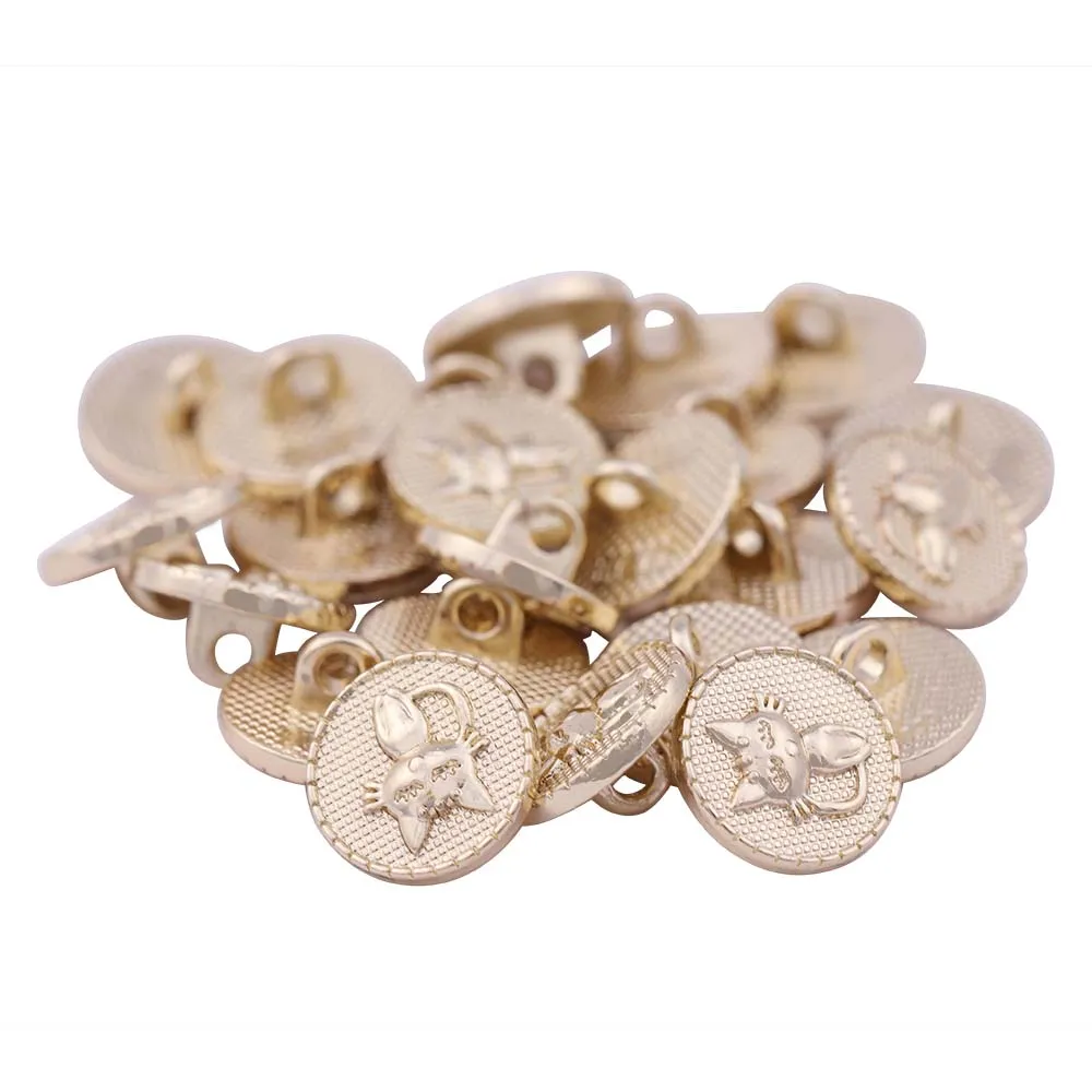 Decorative Shiny Gold Metal Buttons for Clothing