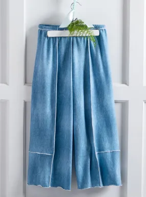 Denim Look Wide Leg Crop Pants