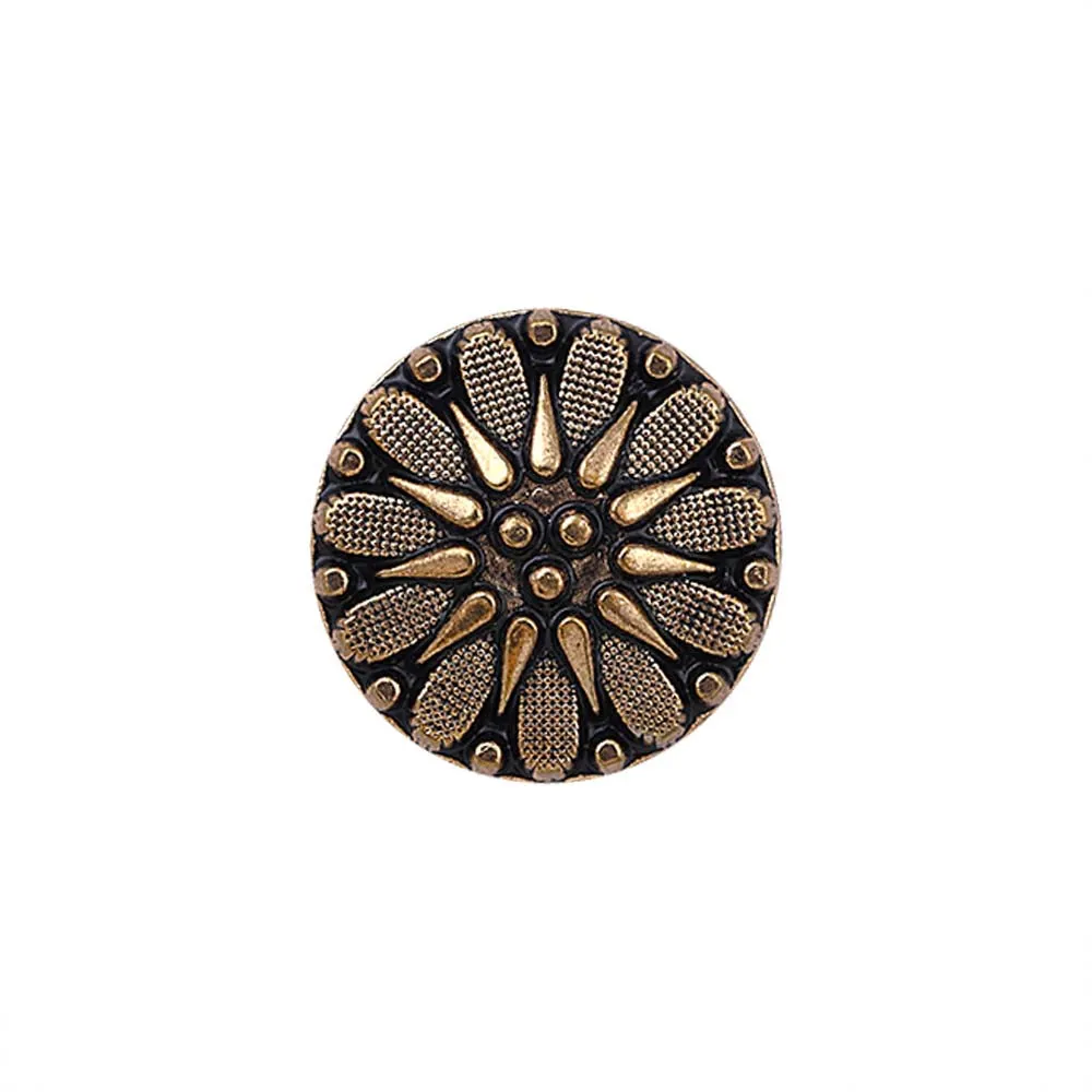 Designer Floral Pattern Antique Finish Metal Buttons