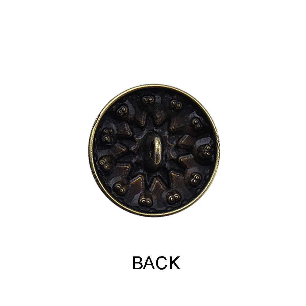 Designer Floral Pattern Antique Finish Metal Buttons