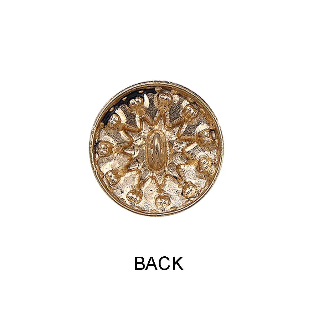 Designer Floral Pattern Antique Finish Metal Buttons