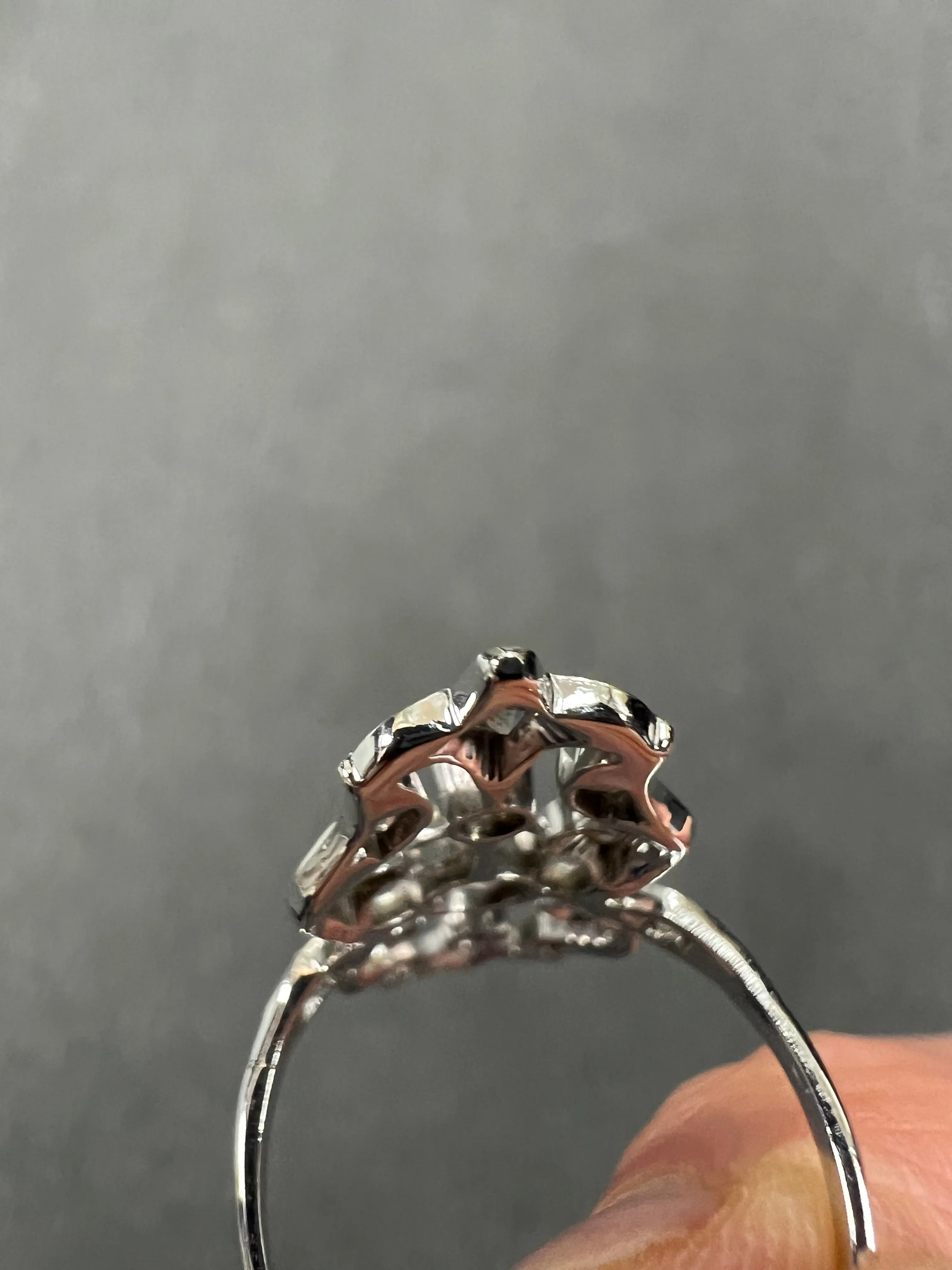 Edwardian Diamond Gold Platinum Dinner Ring circa 1910