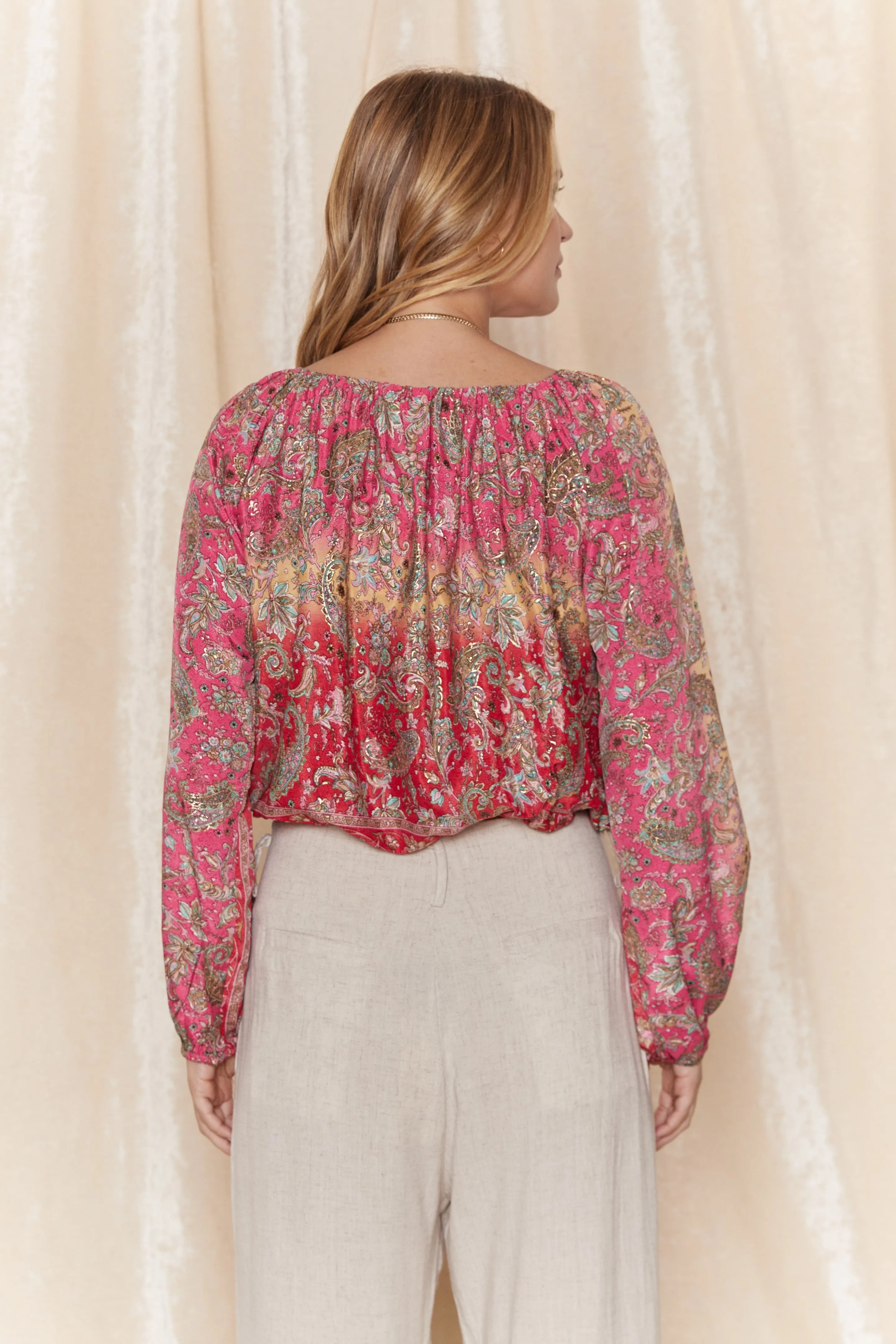 Ekani Keyhole Silk Blouse