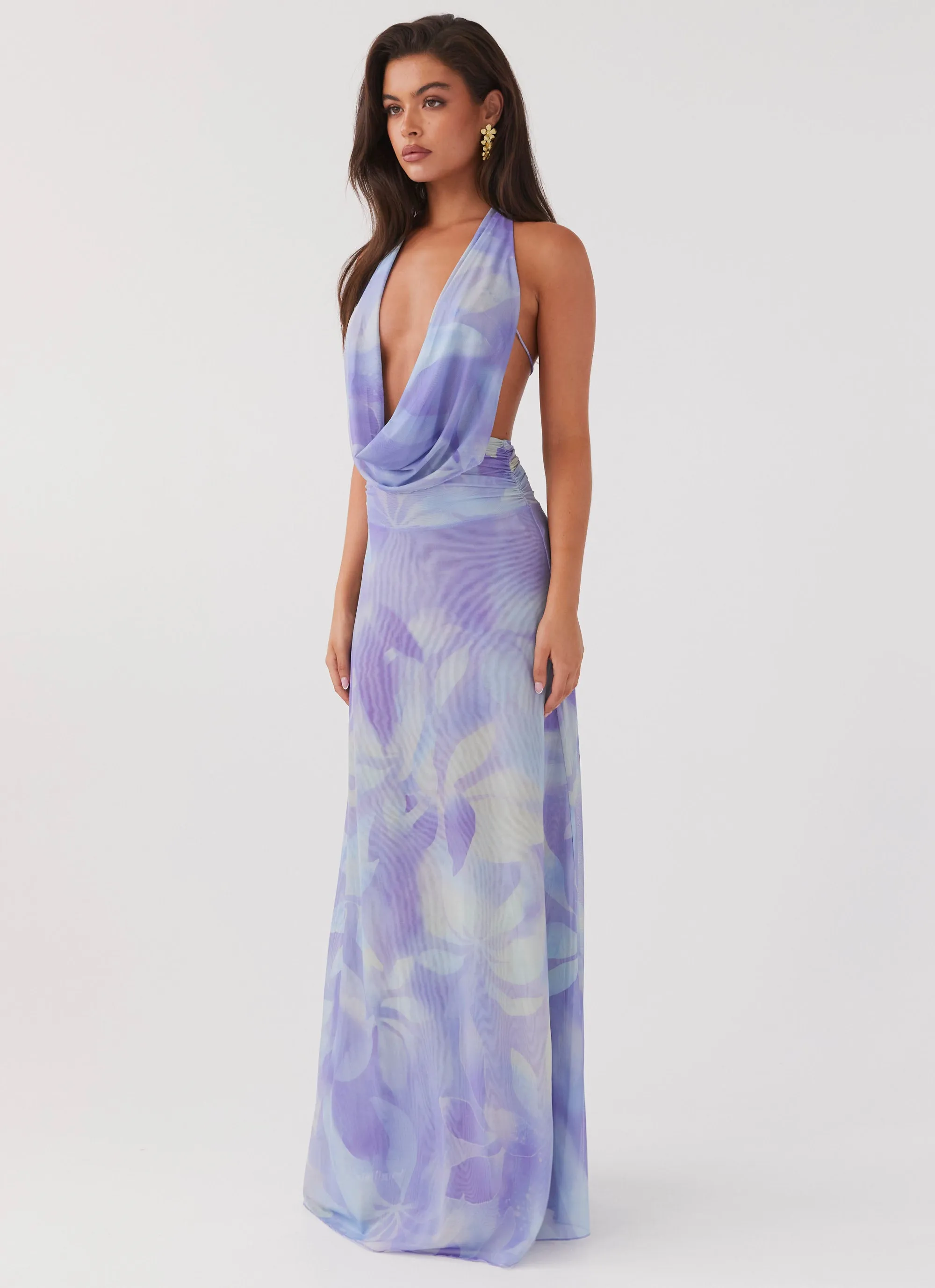 Elysia Mesh Maxi Dress - Purple Rain