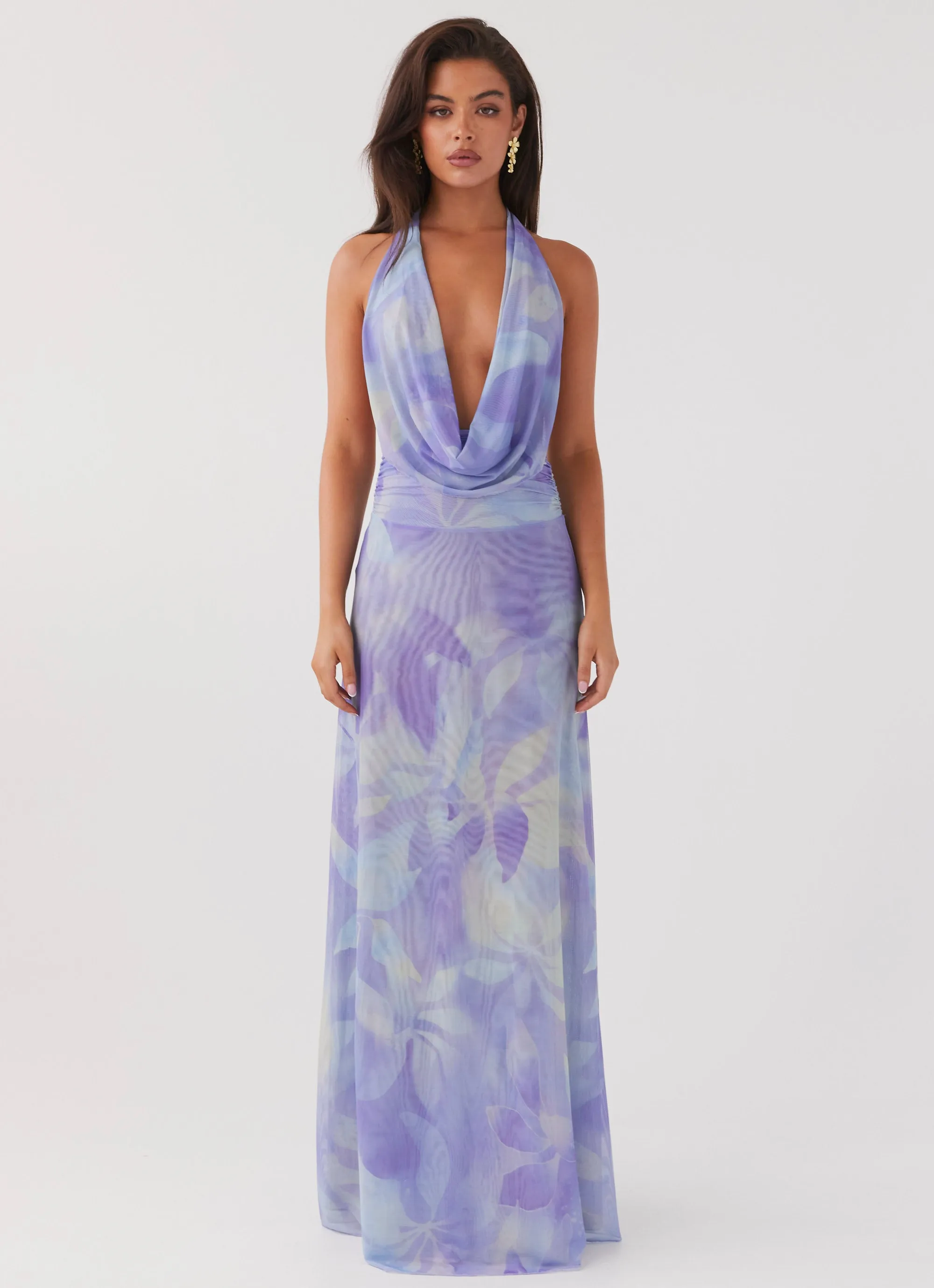 Elysia Mesh Maxi Dress - Purple Rain