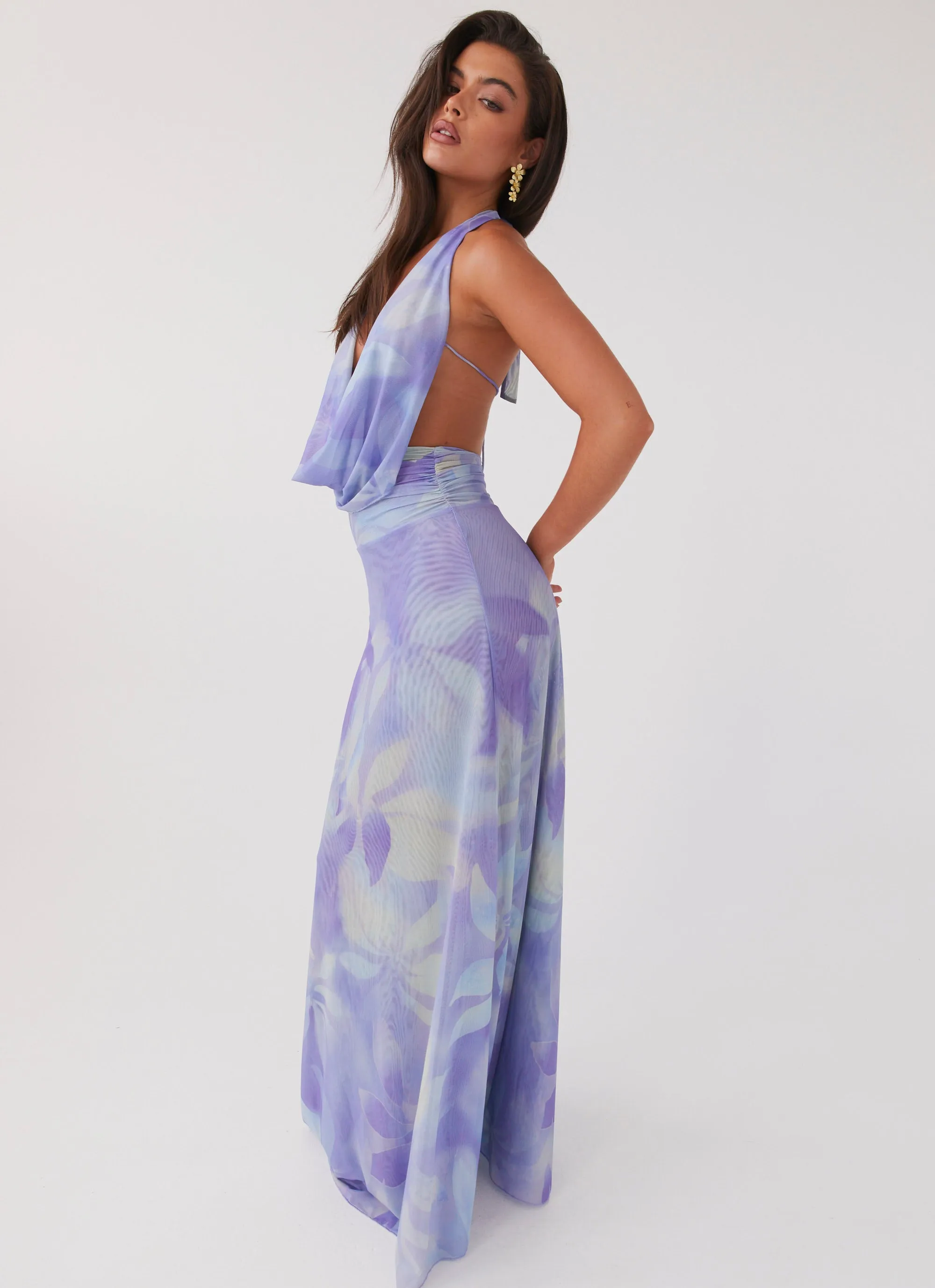 Elysia Mesh Maxi Dress - Purple Rain