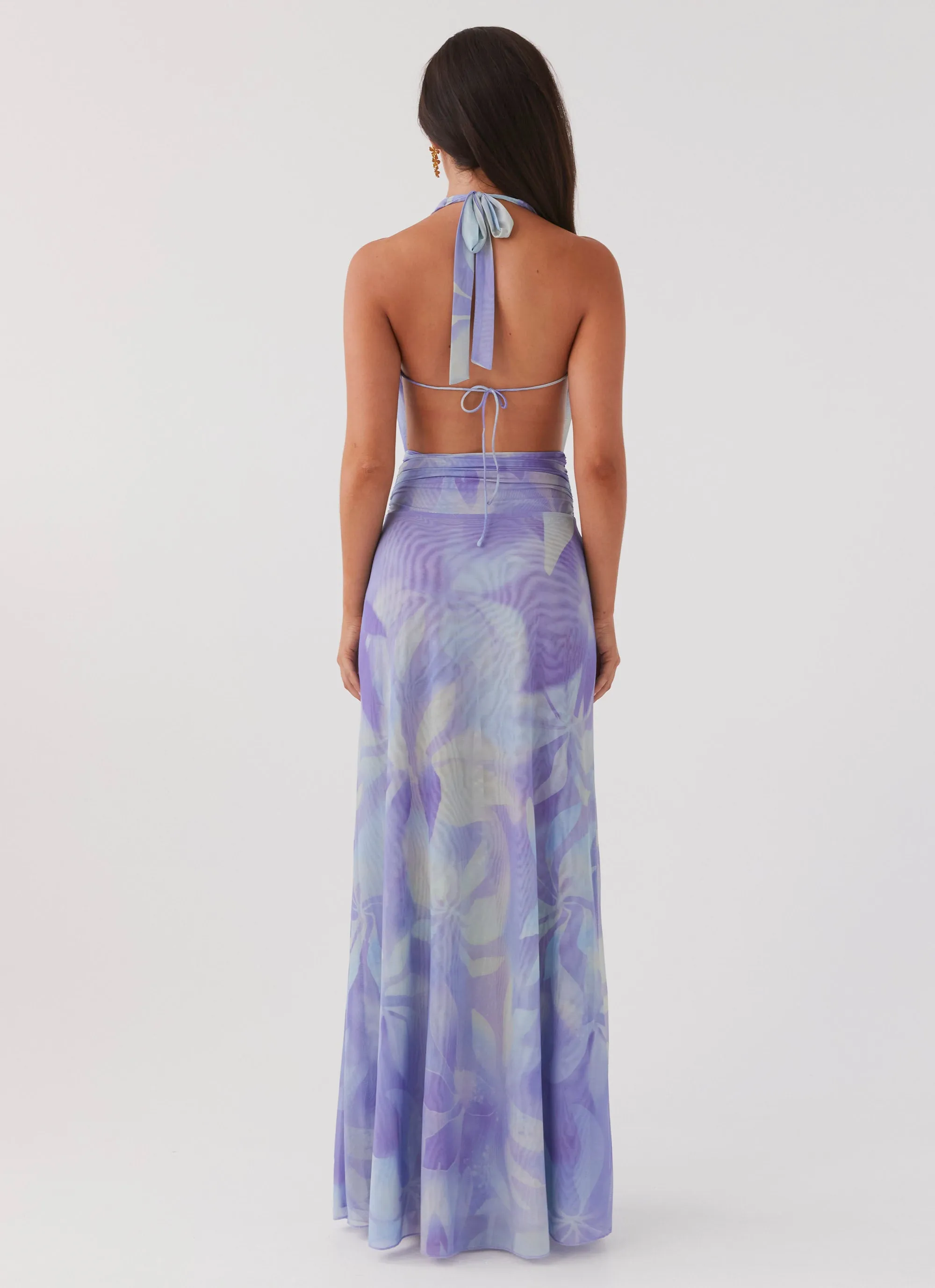 Elysia Mesh Maxi Dress - Purple Rain