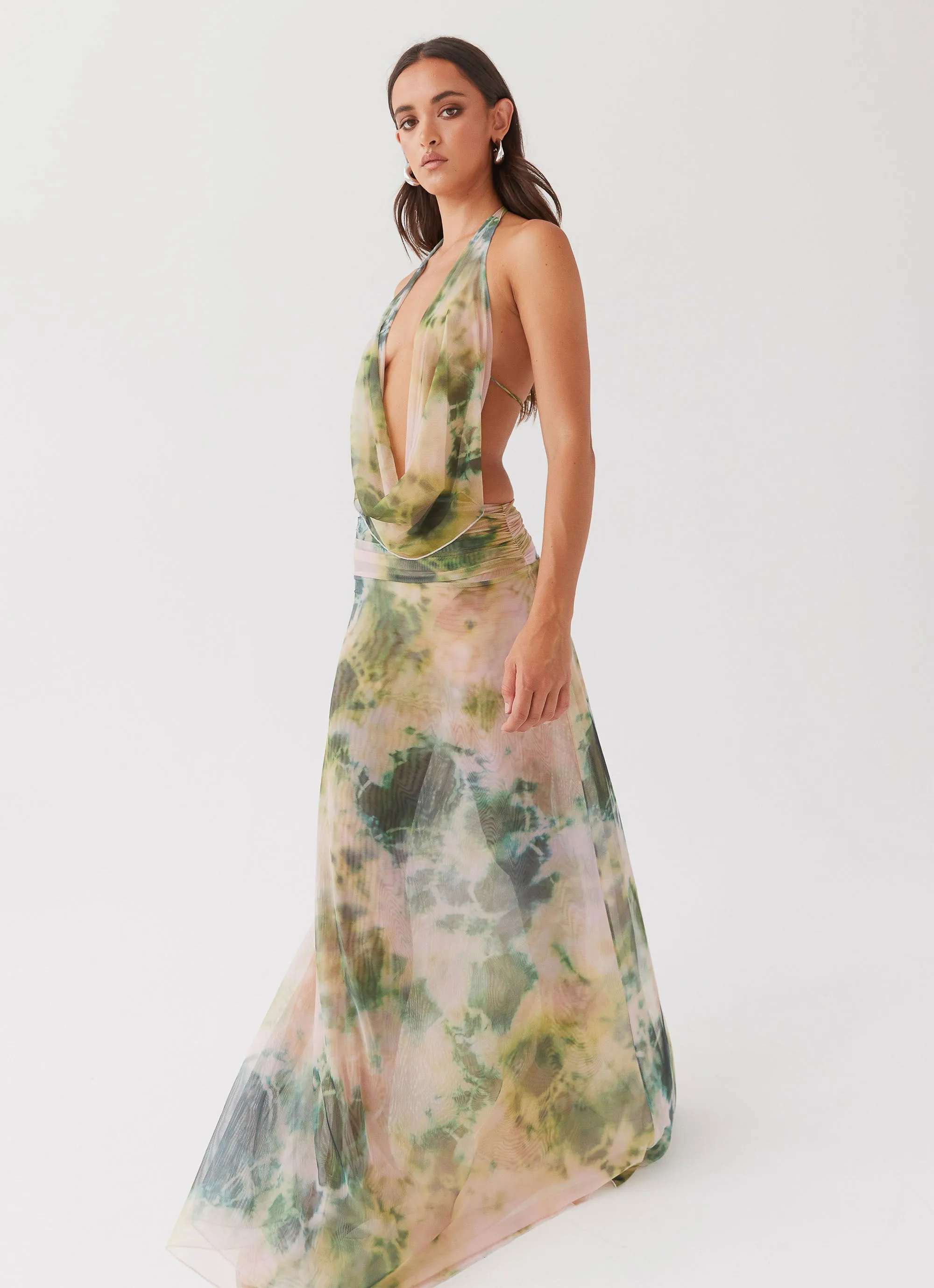 Elysia Mesh Maxi Dress - Rainforest