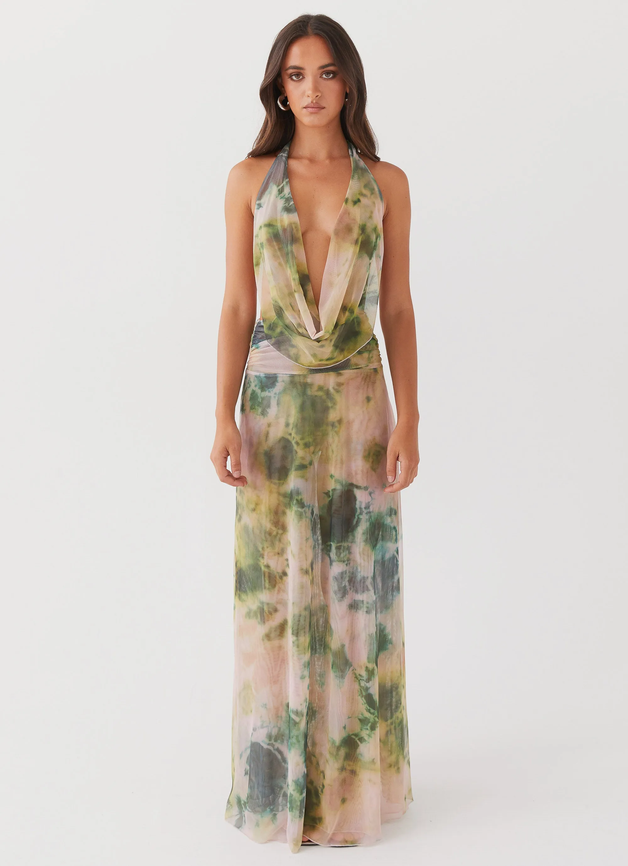 Elysia Mesh Maxi Dress - Rainforest