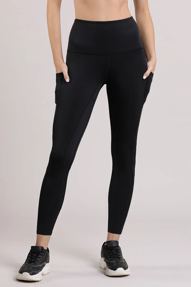 Energize Panelled Tights - Black