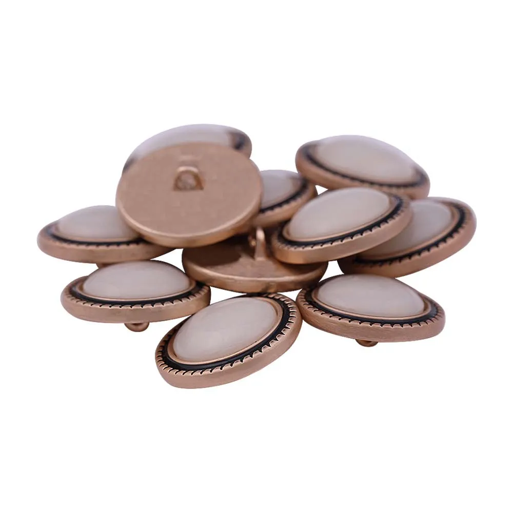 Exclusive Designer Glossy Resin Pearl Metal Buttons