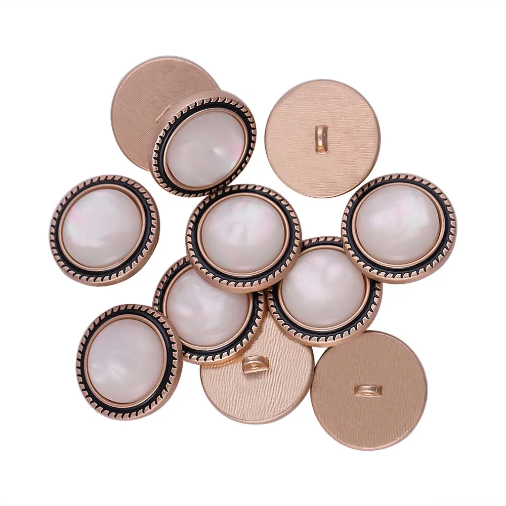 Exclusive Designer Glossy Resin Pearl Metal Buttons