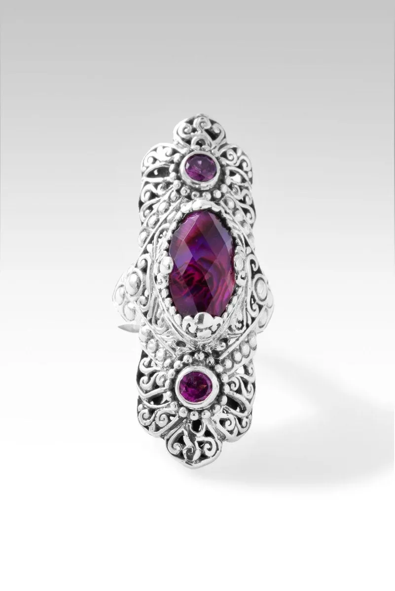 Extend Kindness Ring™ in Pink Purple Abalone & Quartz Triplet