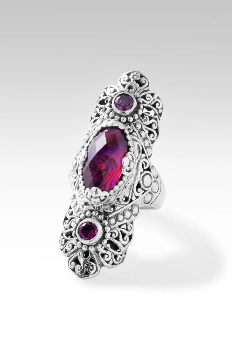 Extend Kindness Ring™ in Pink Purple Abalone & Quartz Triplet