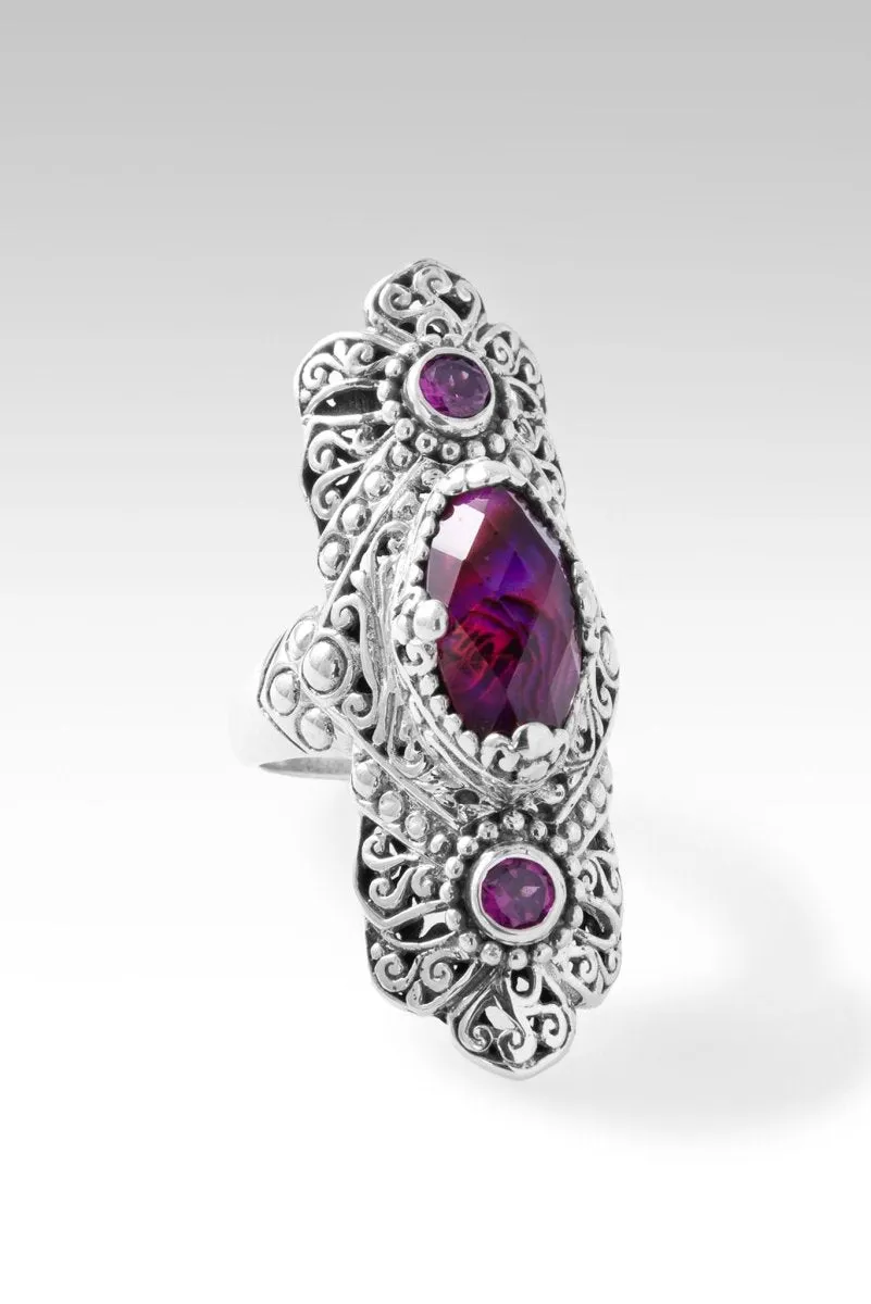 Extend Kindness Ring™ in Pink Purple Abalone & Quartz Triplet