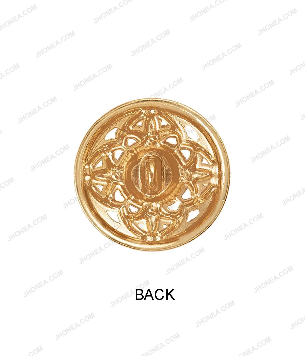 Filigree Design Shiny Light Gold Shank Metal Buttons