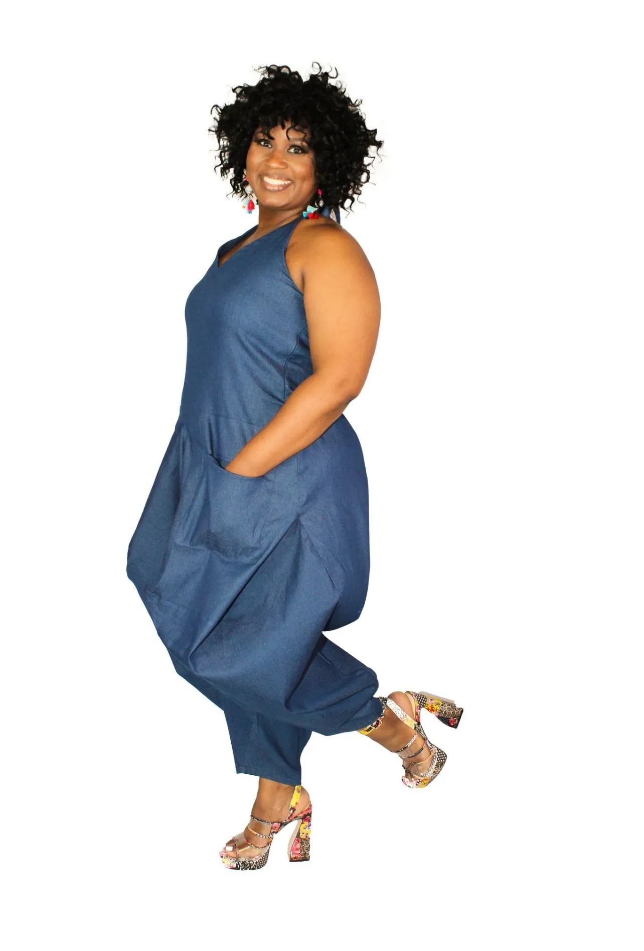 “Flirty Girl” Curvy Harem Jumpsuit