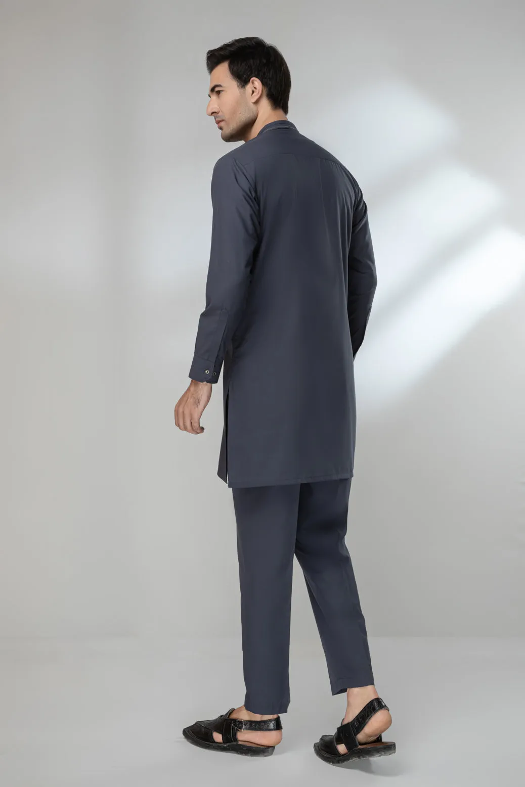 FOSSILE GRAY-BLENDED-KURTA PAJAMA/TROUSER (KSR22-008)