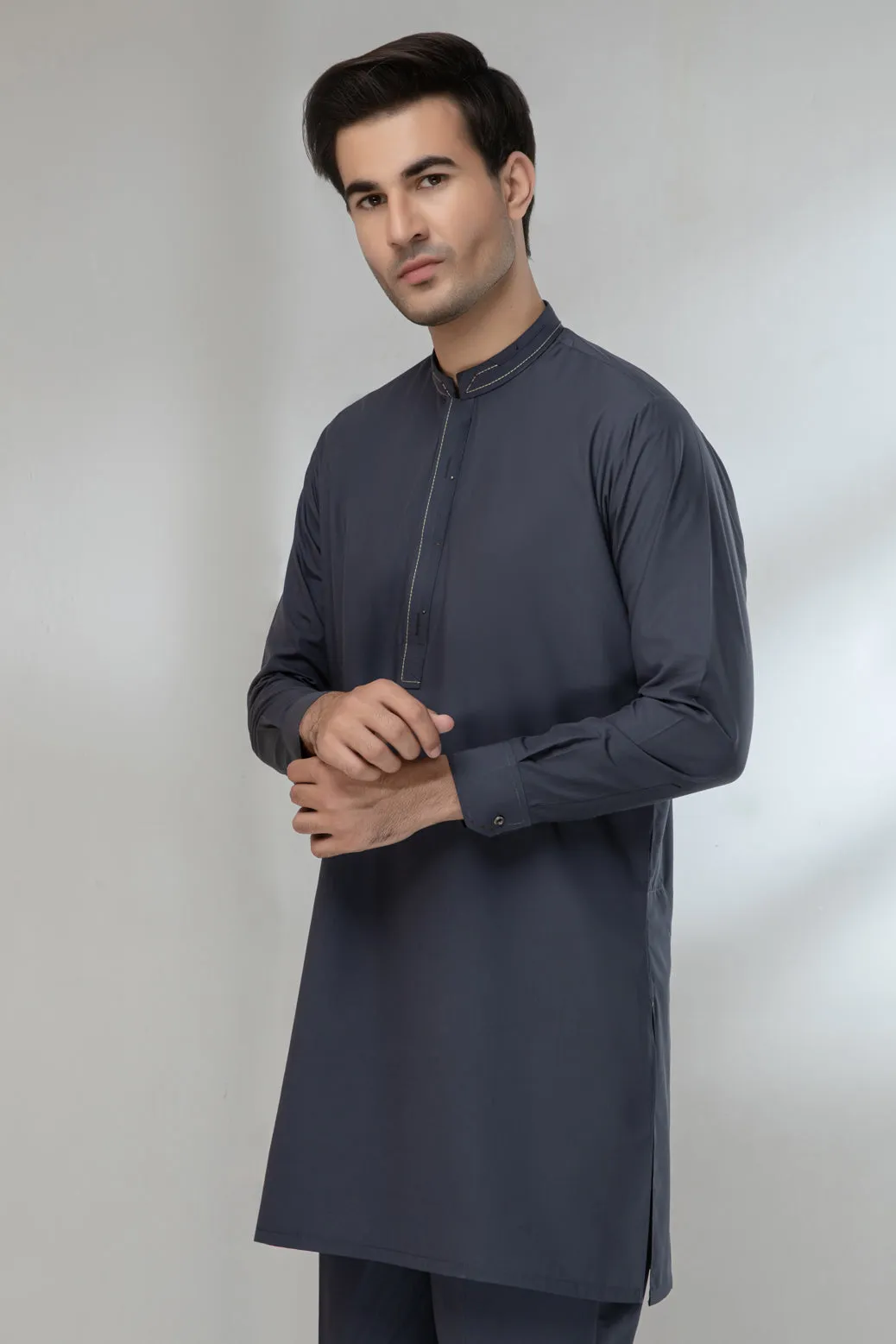 FOSSILE GRAY-BLENDED-KURTA PAJAMA/TROUSER (KSR22-008)