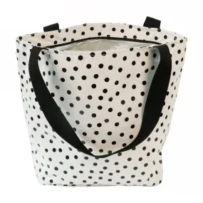 Freckled Sage Insulated Tote Bag in Dot Black