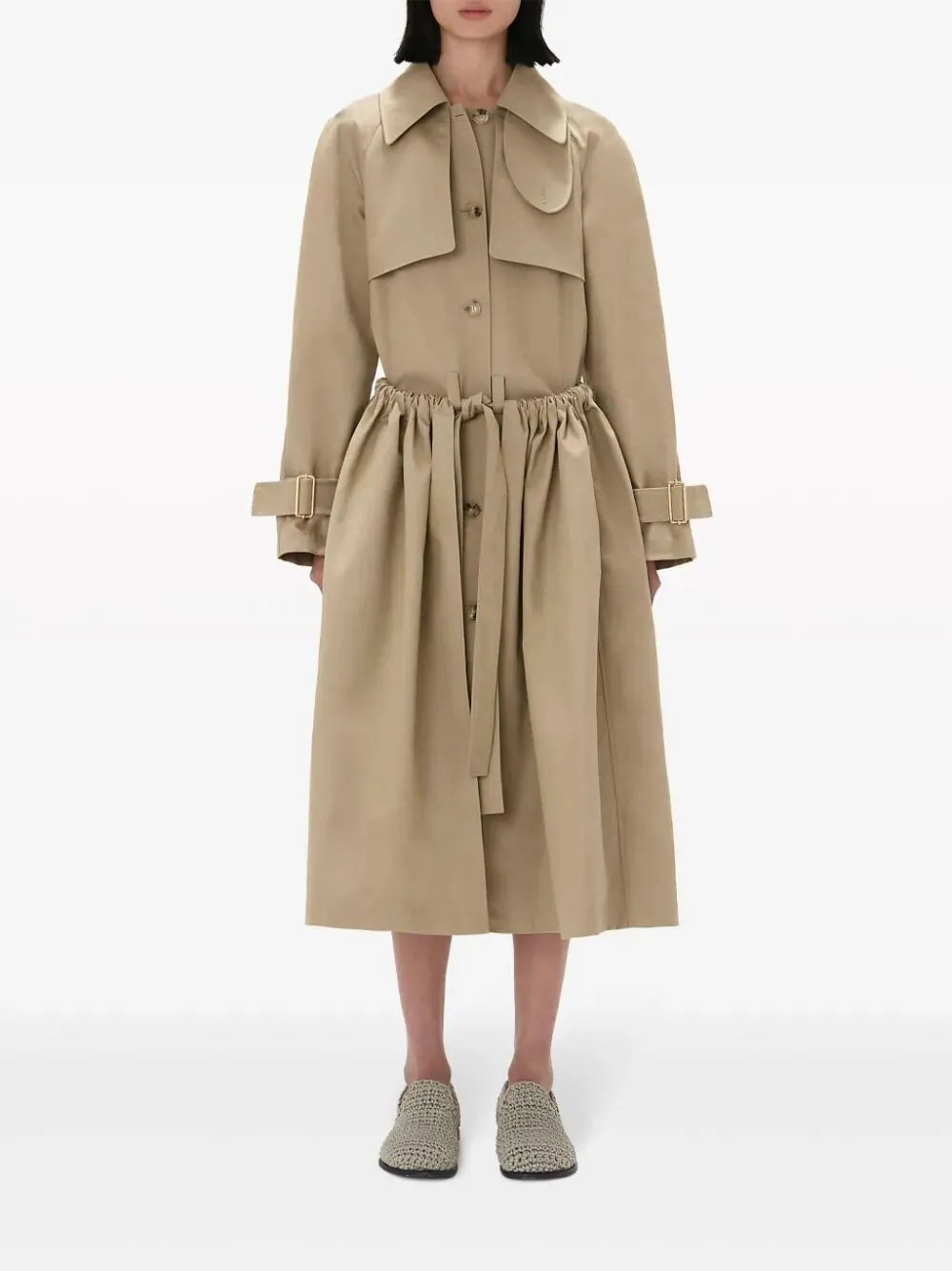 GATHERED WAIST TRENCH COAT