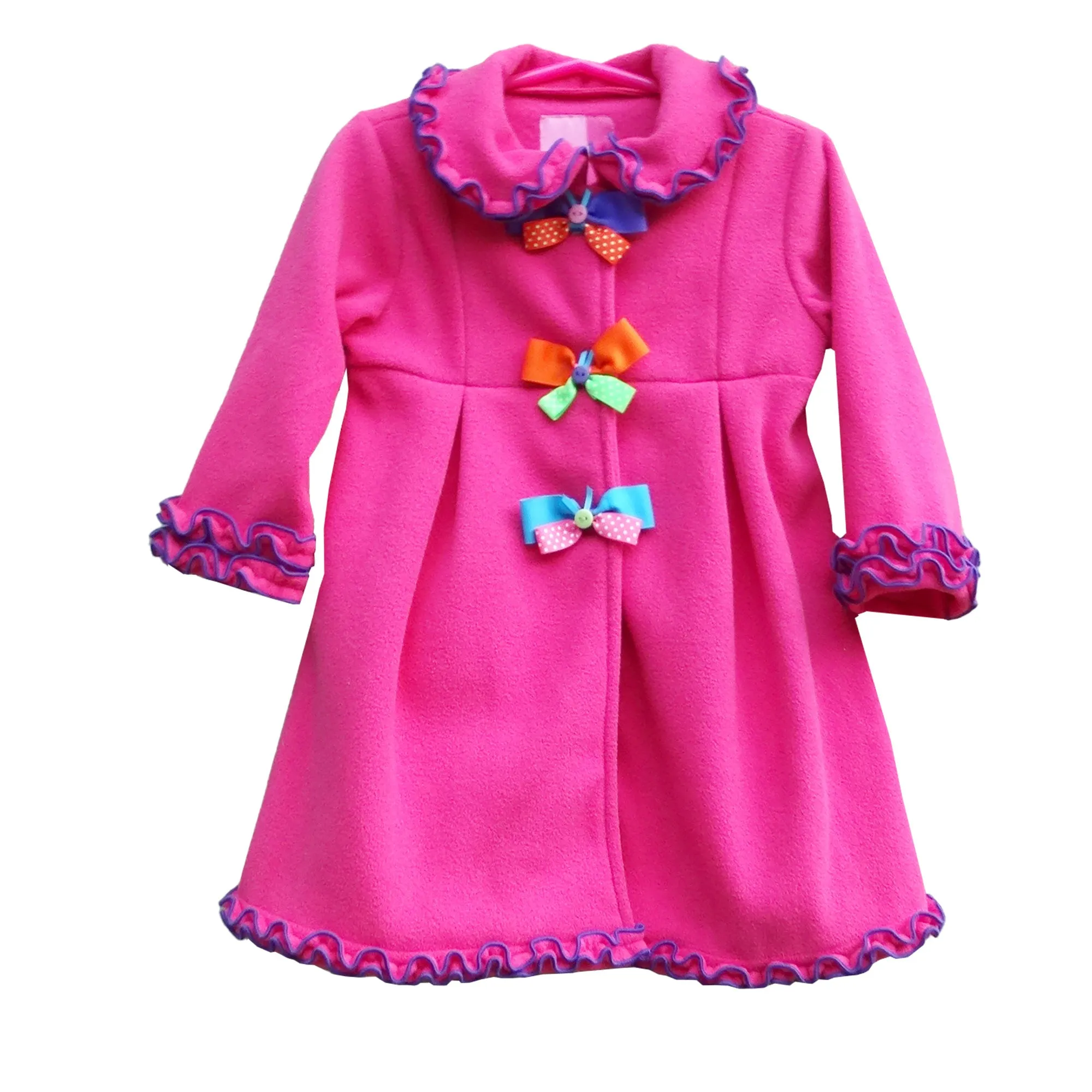 Girl's Pink Fleece Jacket by Good Lad - Size 2T, Ruffles, Velco Closure NWT