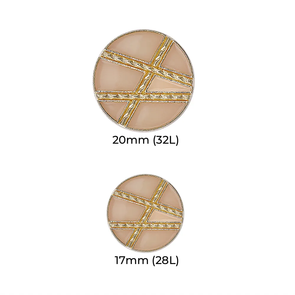 Golden Geometric Pattern Surface Lamination Metal Buttons