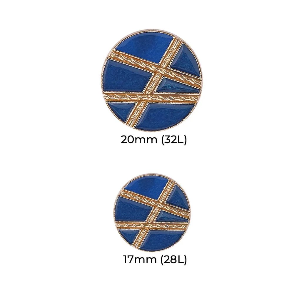 Golden Geometric Pattern Surface Lamination Metal Buttons