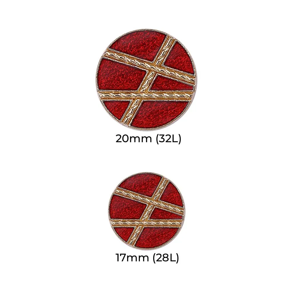 Golden Geometric Pattern Surface Lamination Metal Buttons