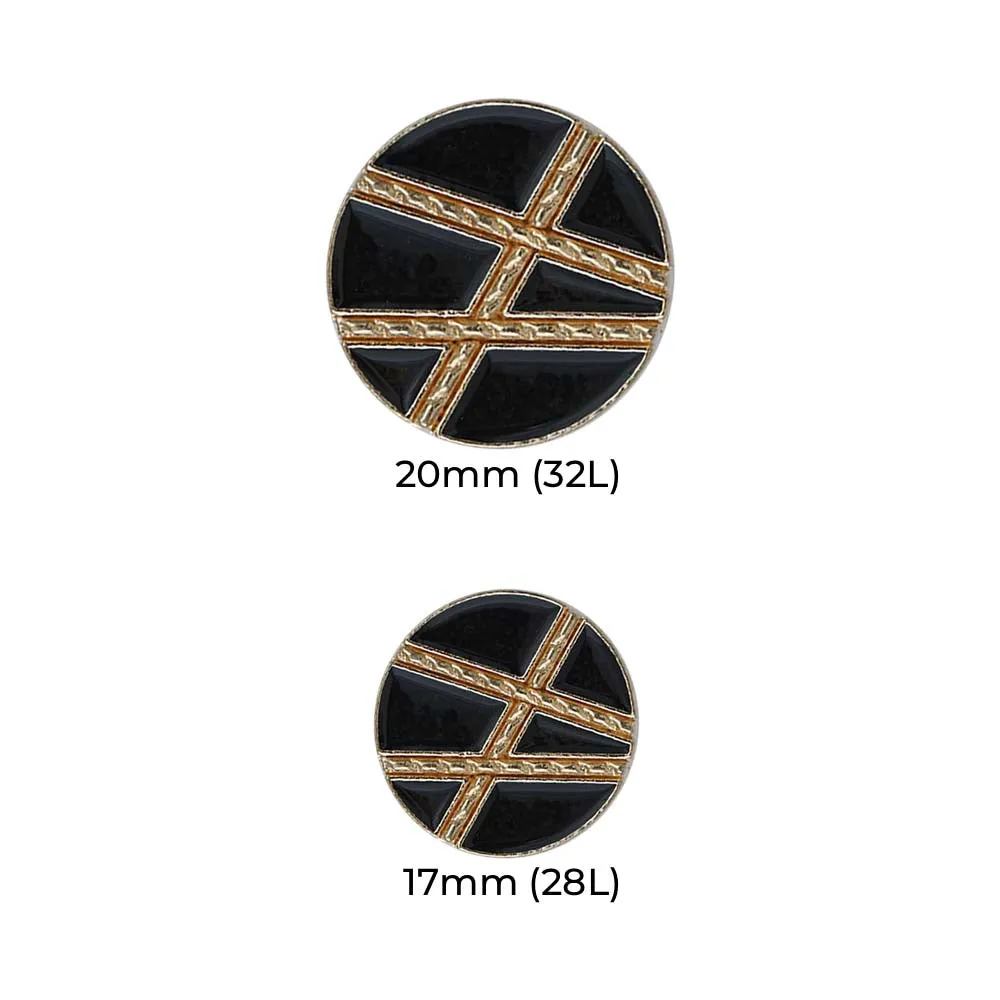 Golden Geometric Pattern Surface Lamination Metal Buttons