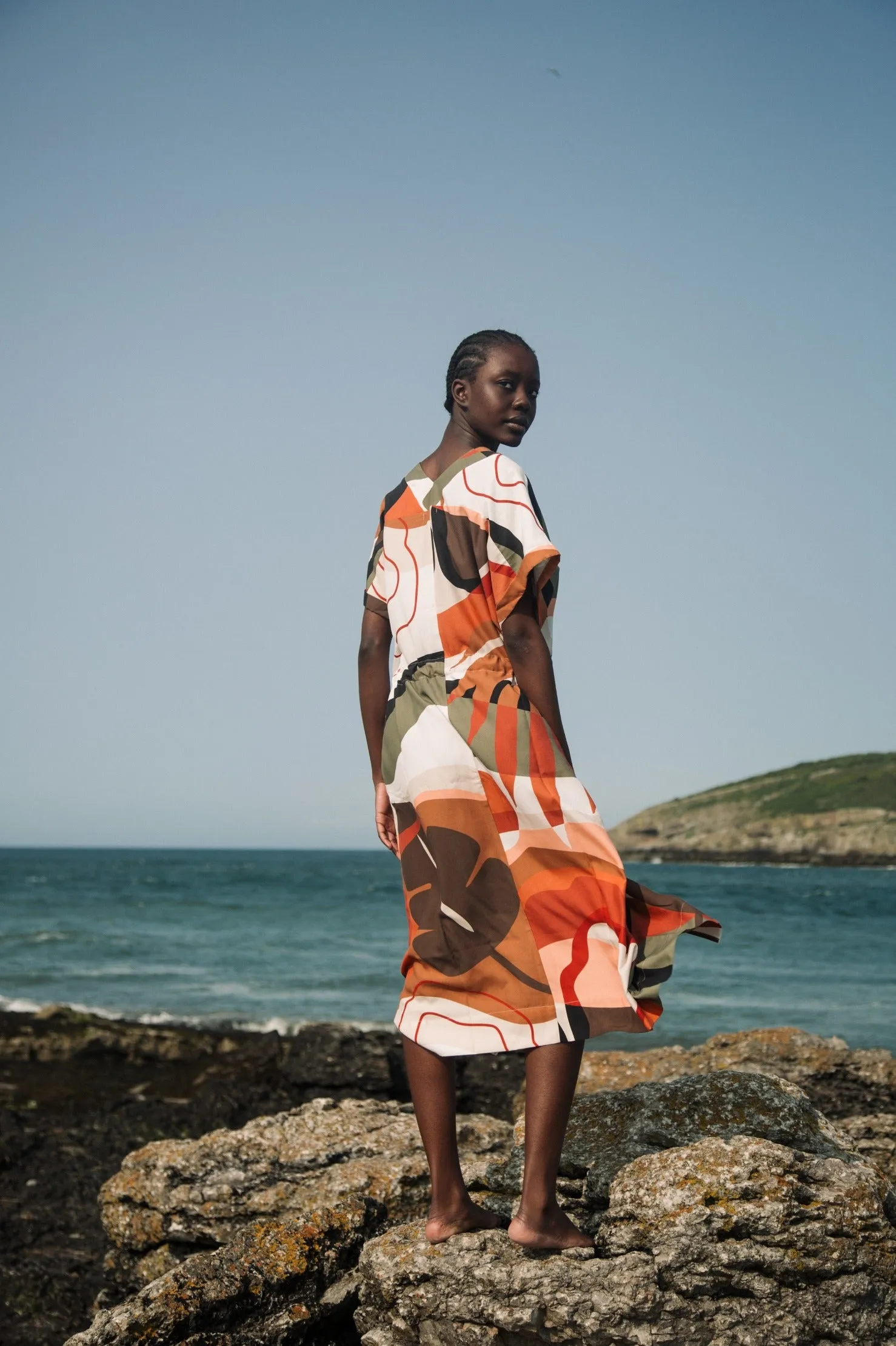 Hali-Paige Tencel Dress in Rockpool Print