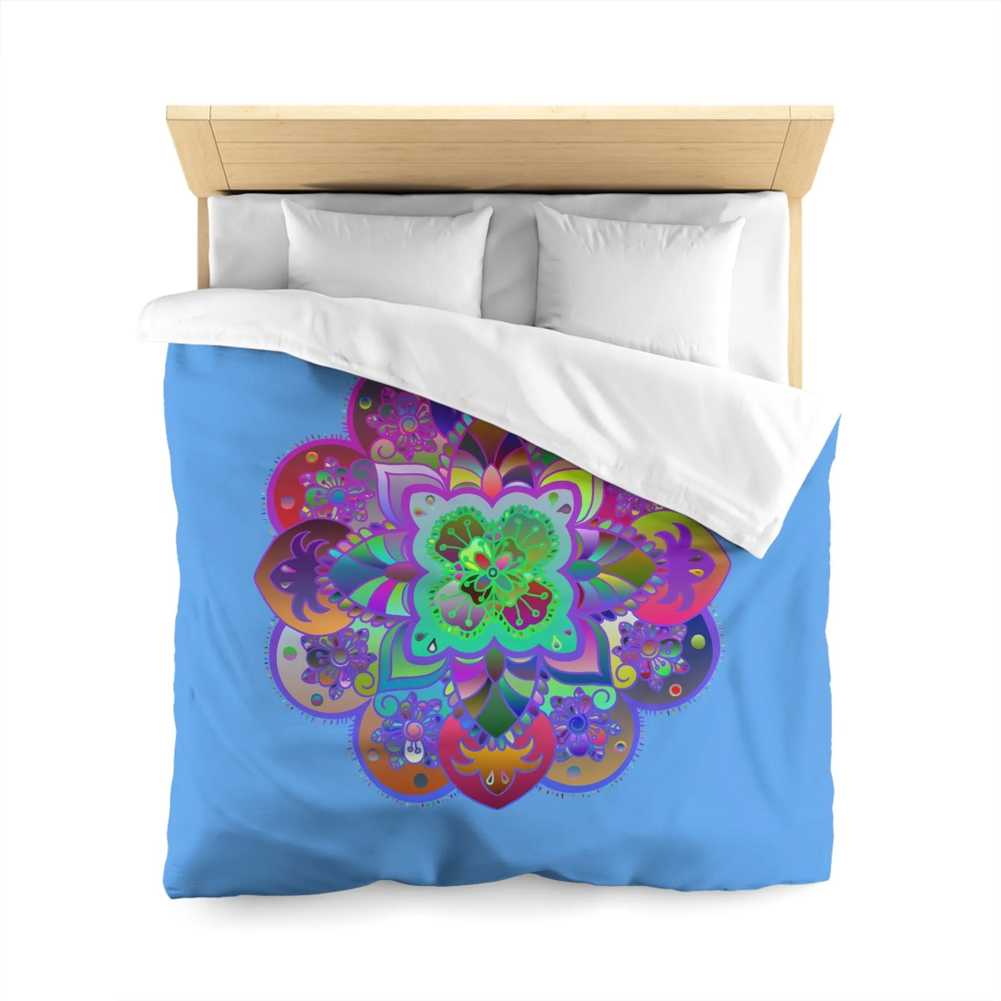 Handmade Mandala Art Microfiber Duvet Cover - Colorful Design