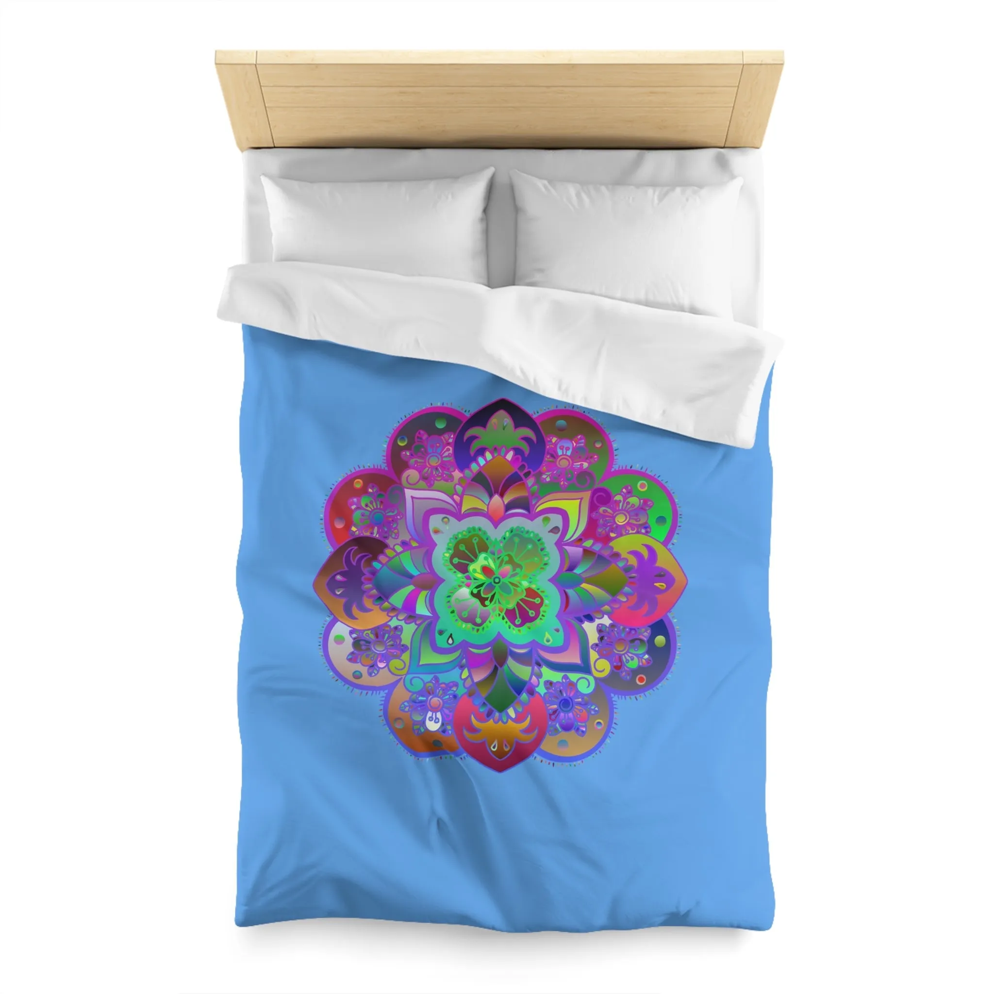 Handmade Mandala Art Microfiber Duvet Cover - Colorful Design