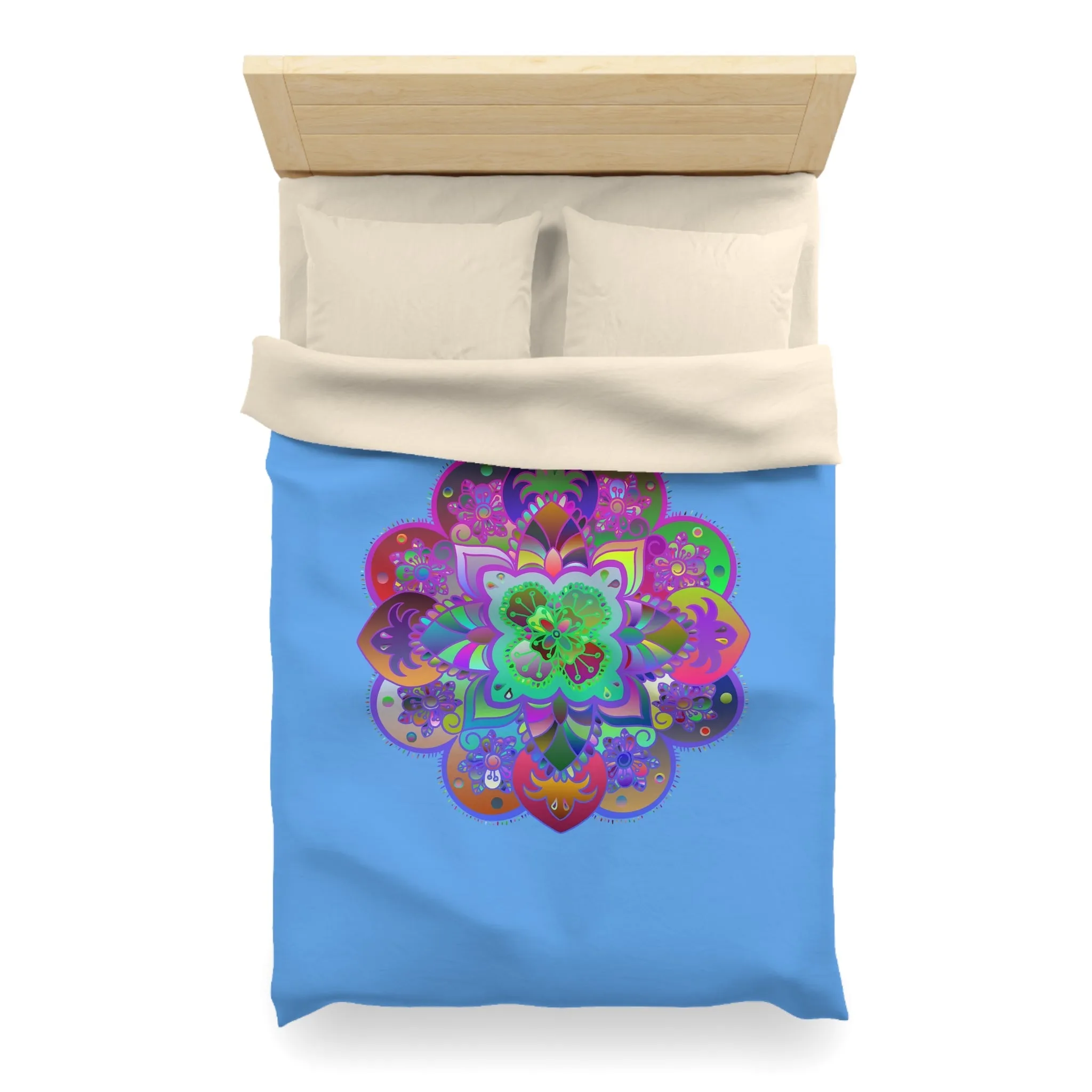 Handmade Mandala Art Microfiber Duvet Cover - Colorful Design