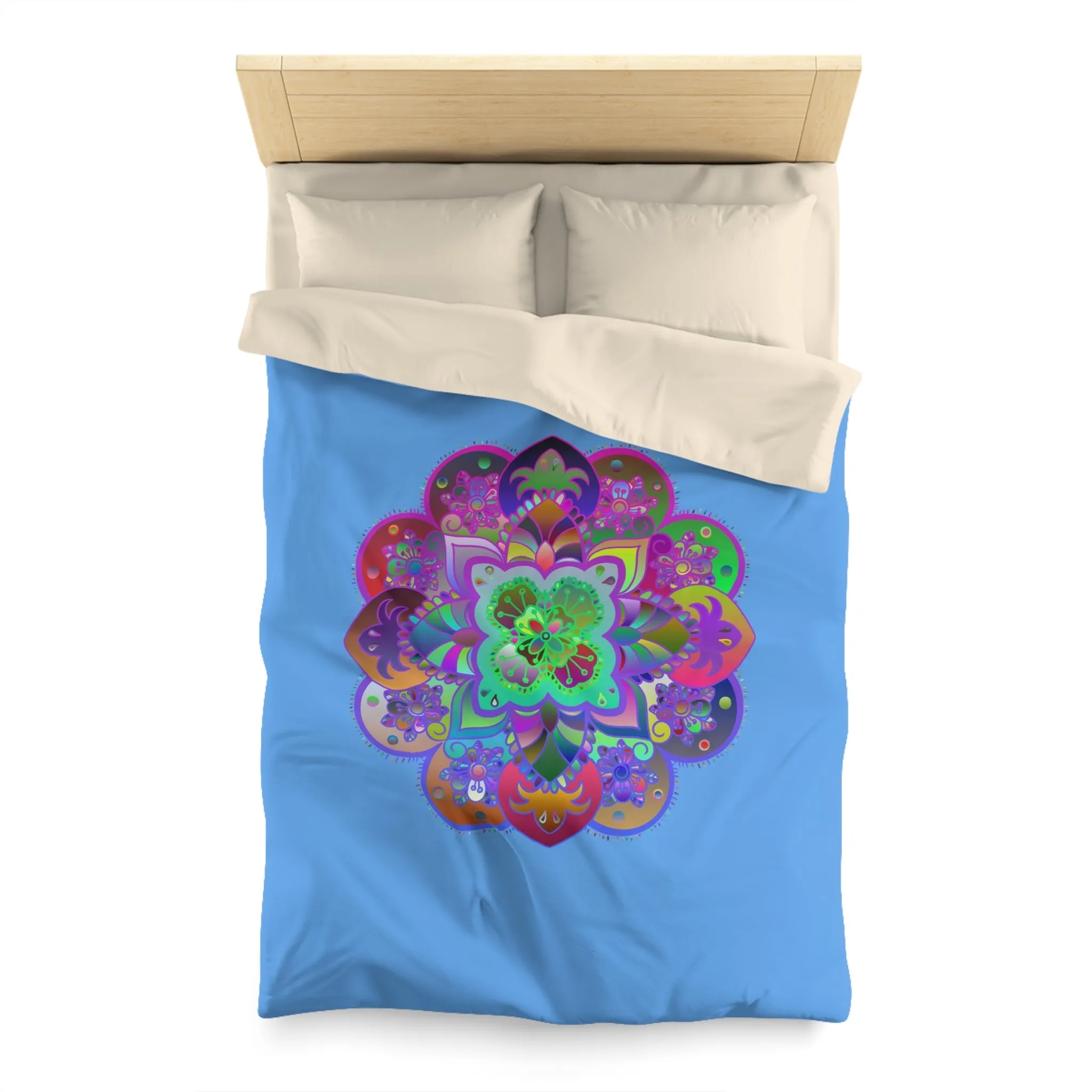 Handmade Mandala Art Microfiber Duvet Cover - Colorful Design