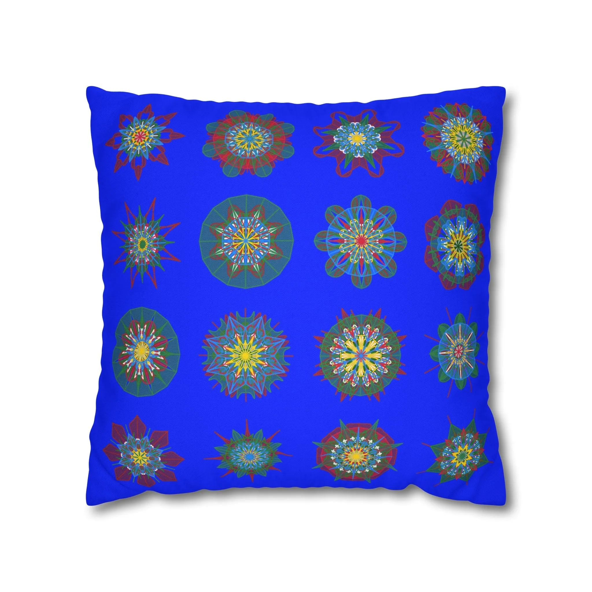 Handmade Mandala Art Pillowcase - Blue - Christmas Décor