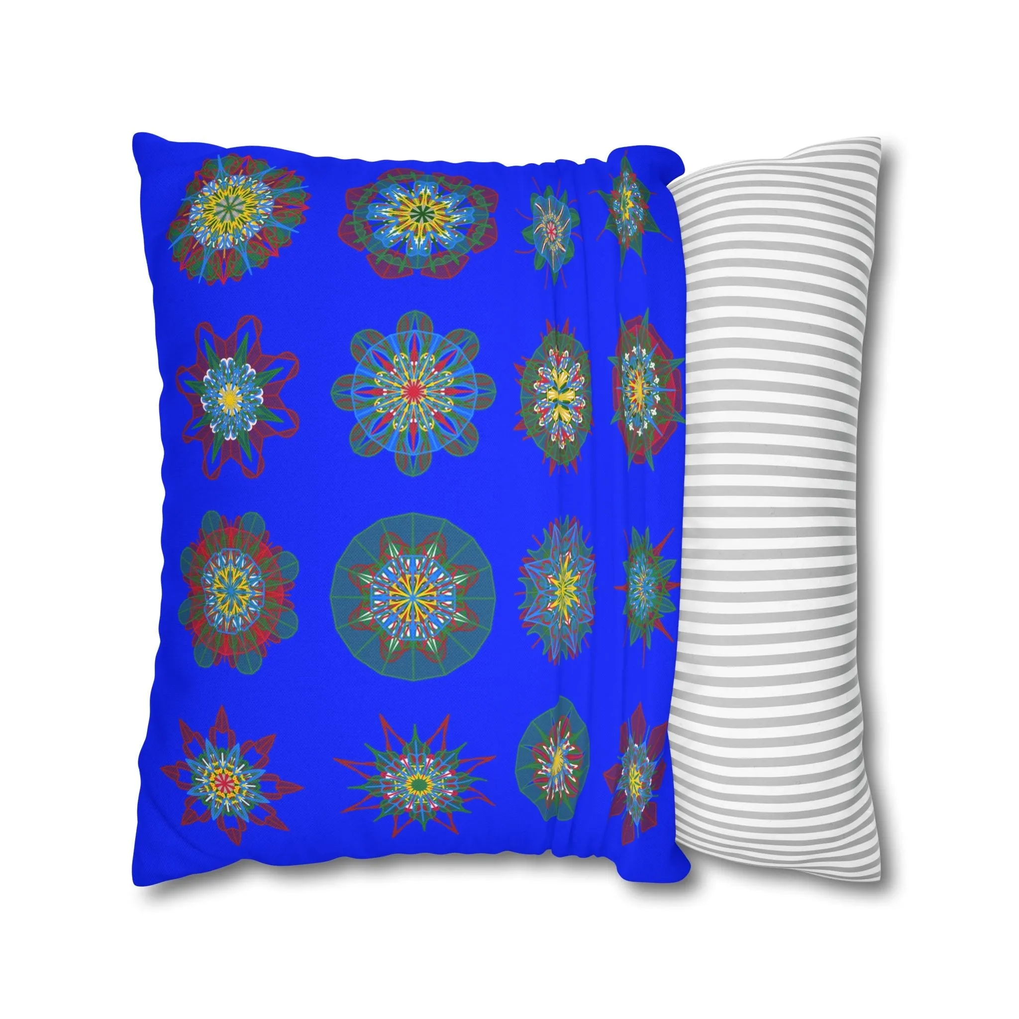 Handmade Mandala Art Pillowcase - Blue - Christmas Décor