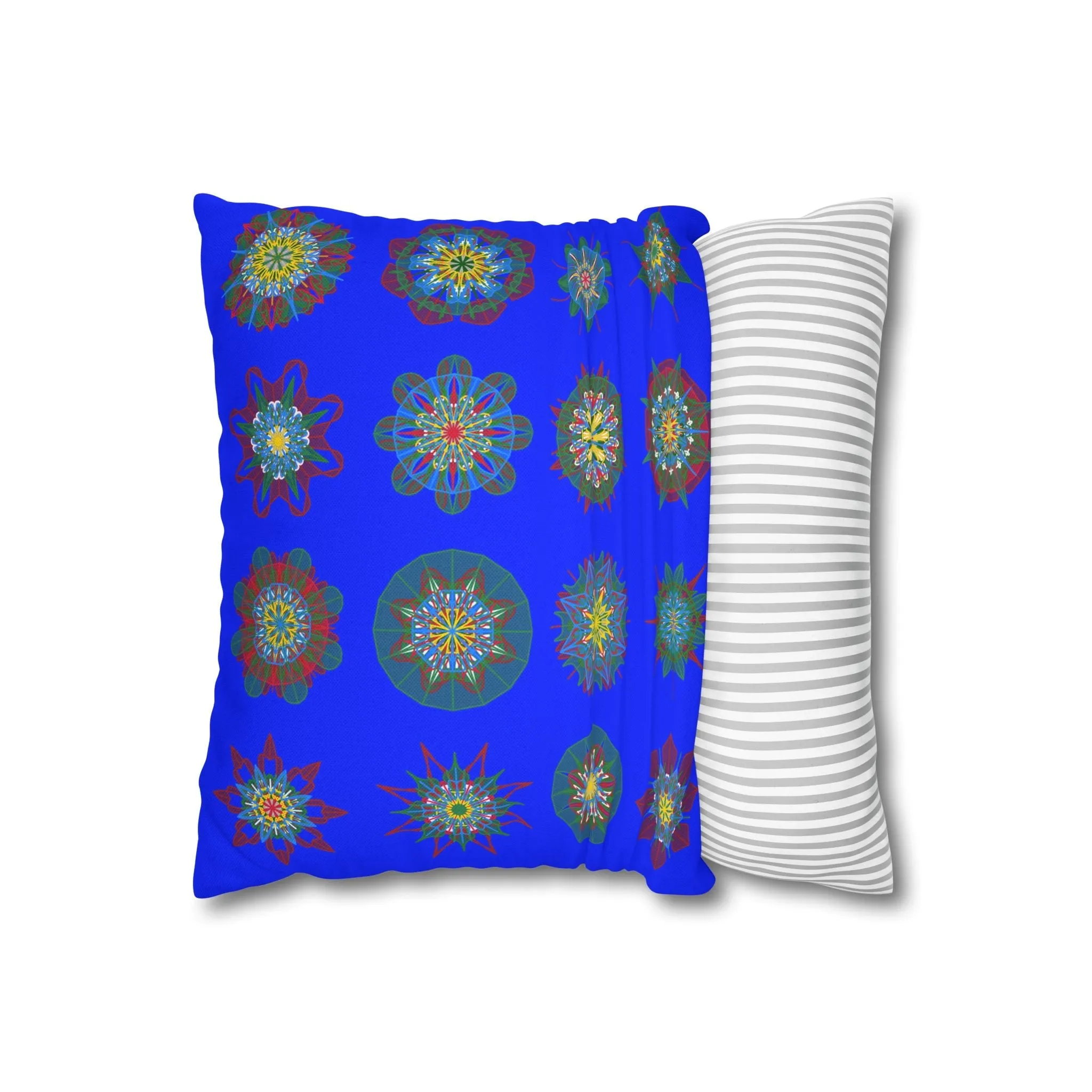 Handmade Mandala Art Pillowcase - Blue - Christmas Décor