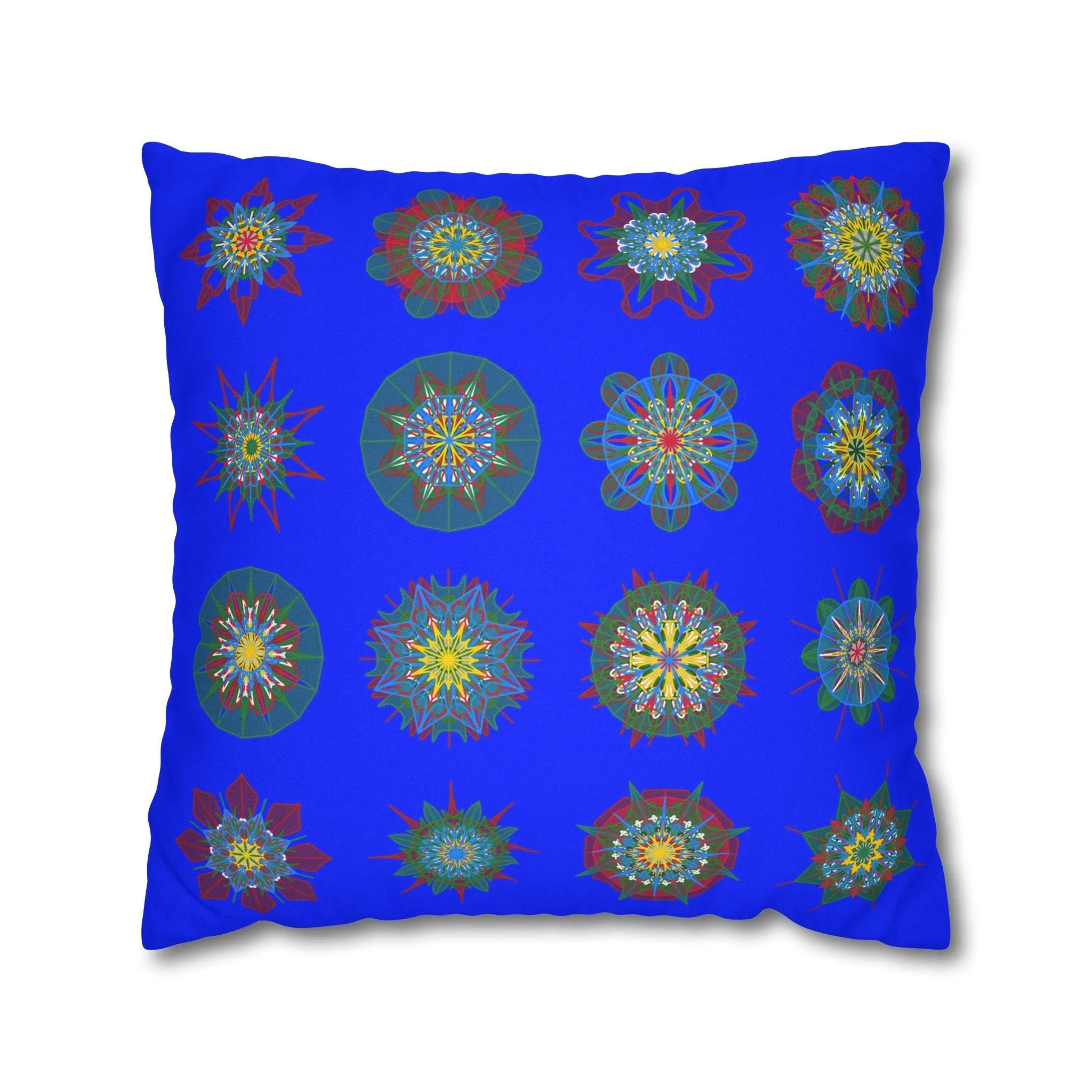 Handmade Mandala Art Pillowcase - Blue - Christmas Décor