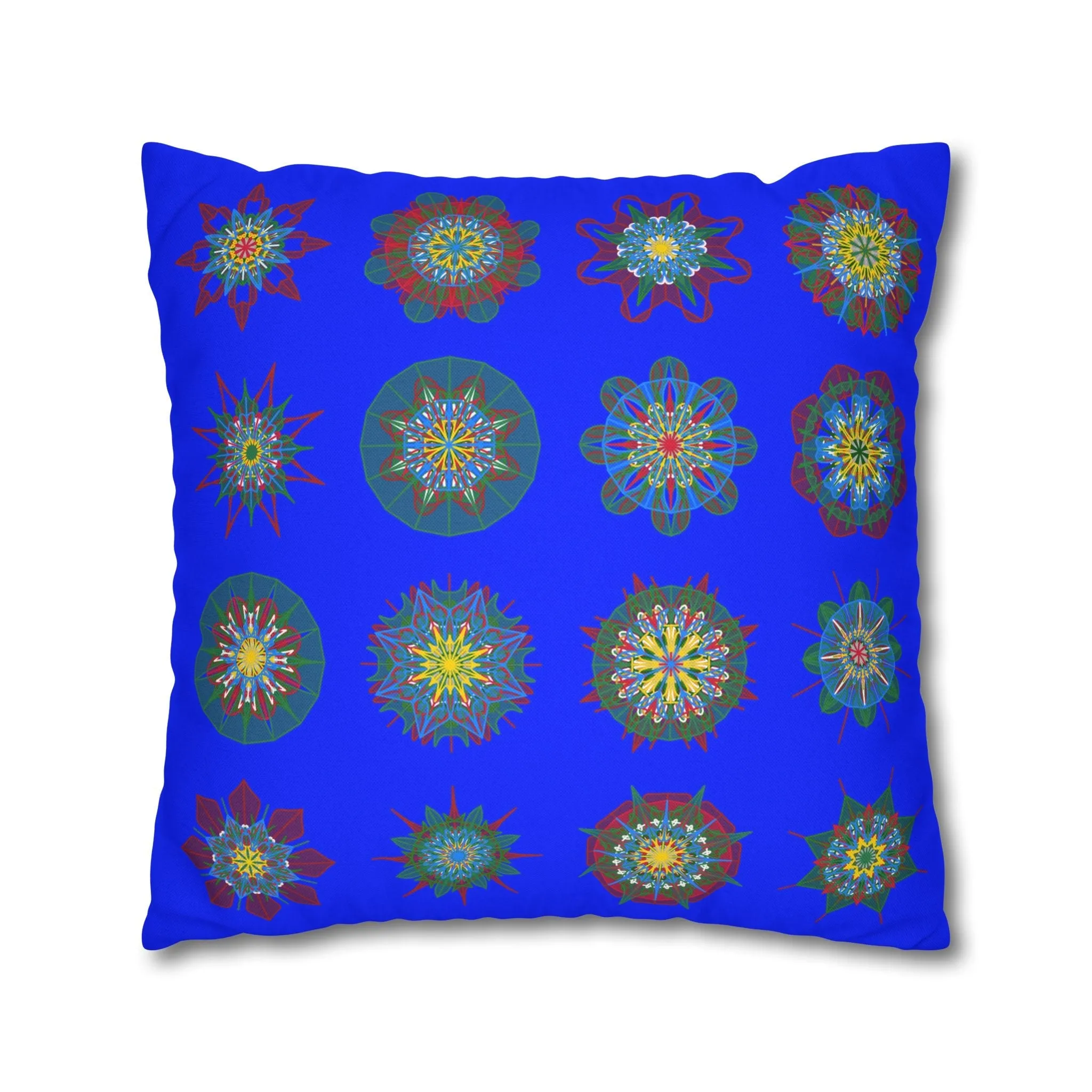 Handmade Mandala Art Pillowcase - Blue - Christmas Décor