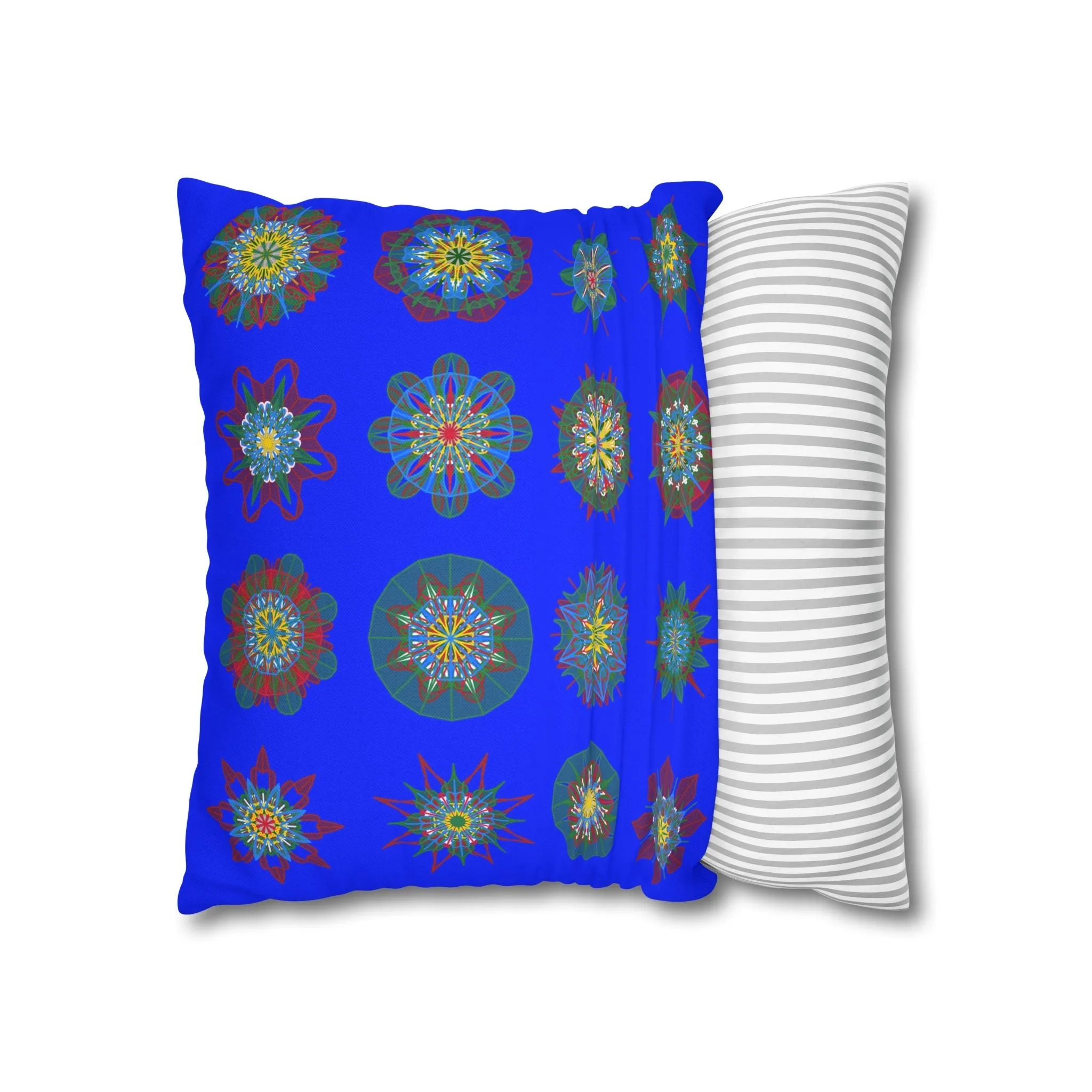 Handmade Mandala Art Pillowcase - Blue - Christmas Décor