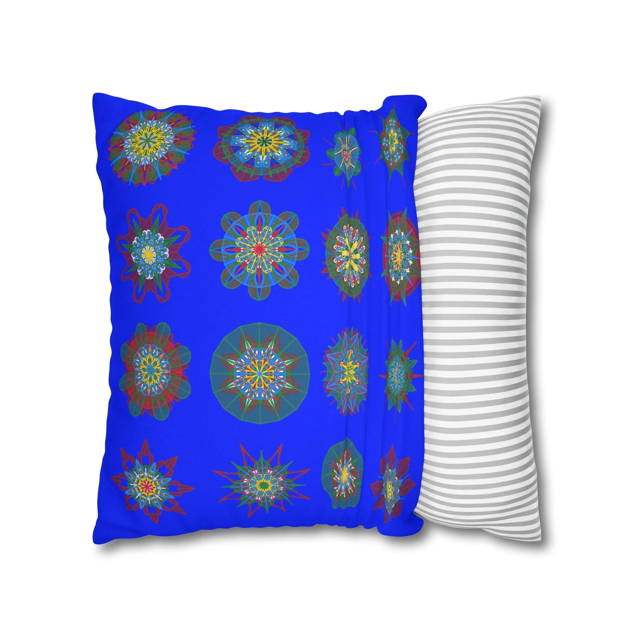 Handmade Mandala Art Pillowcase - Blue - Christmas Décor