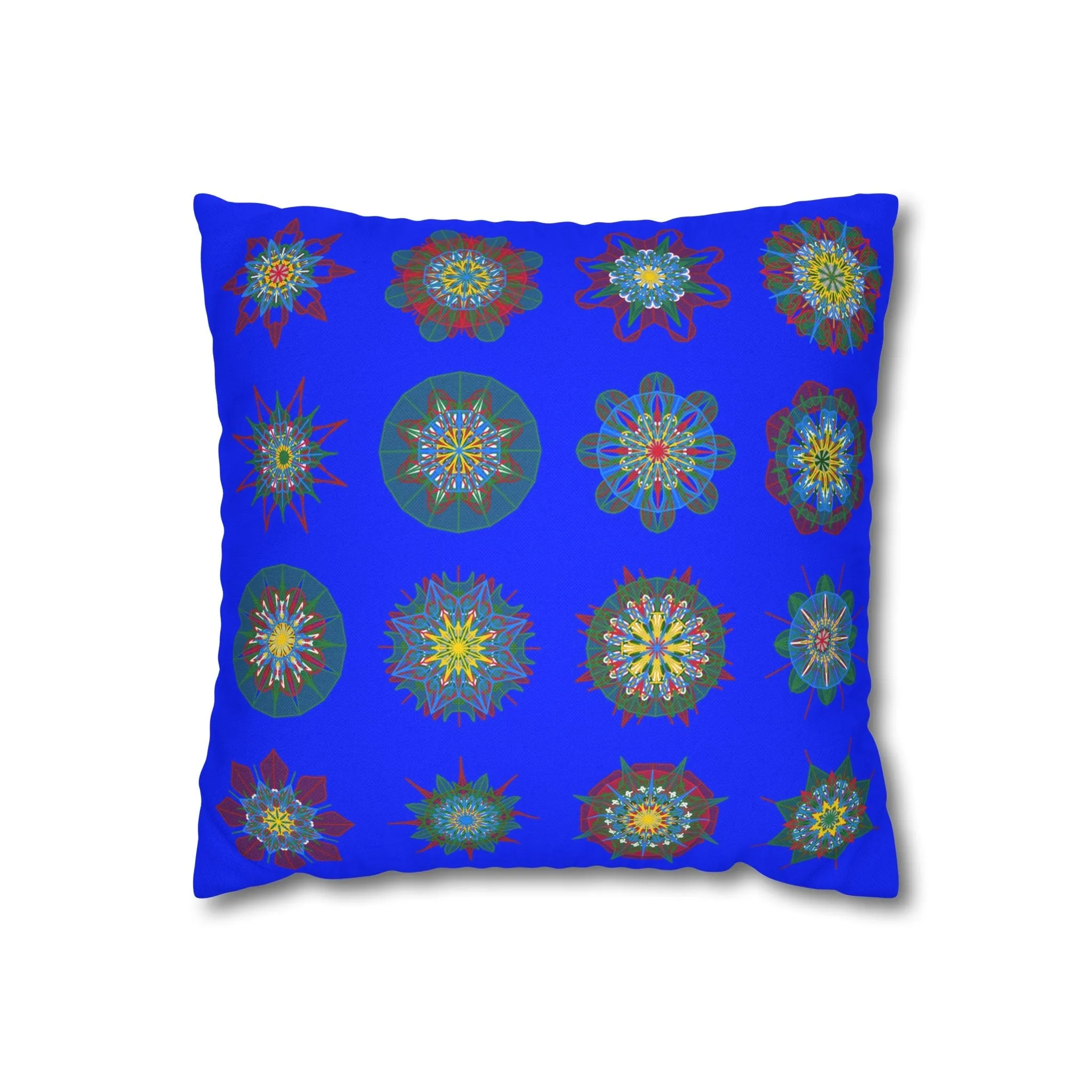 Handmade Mandala Art Pillowcase - Blue - Christmas Décor