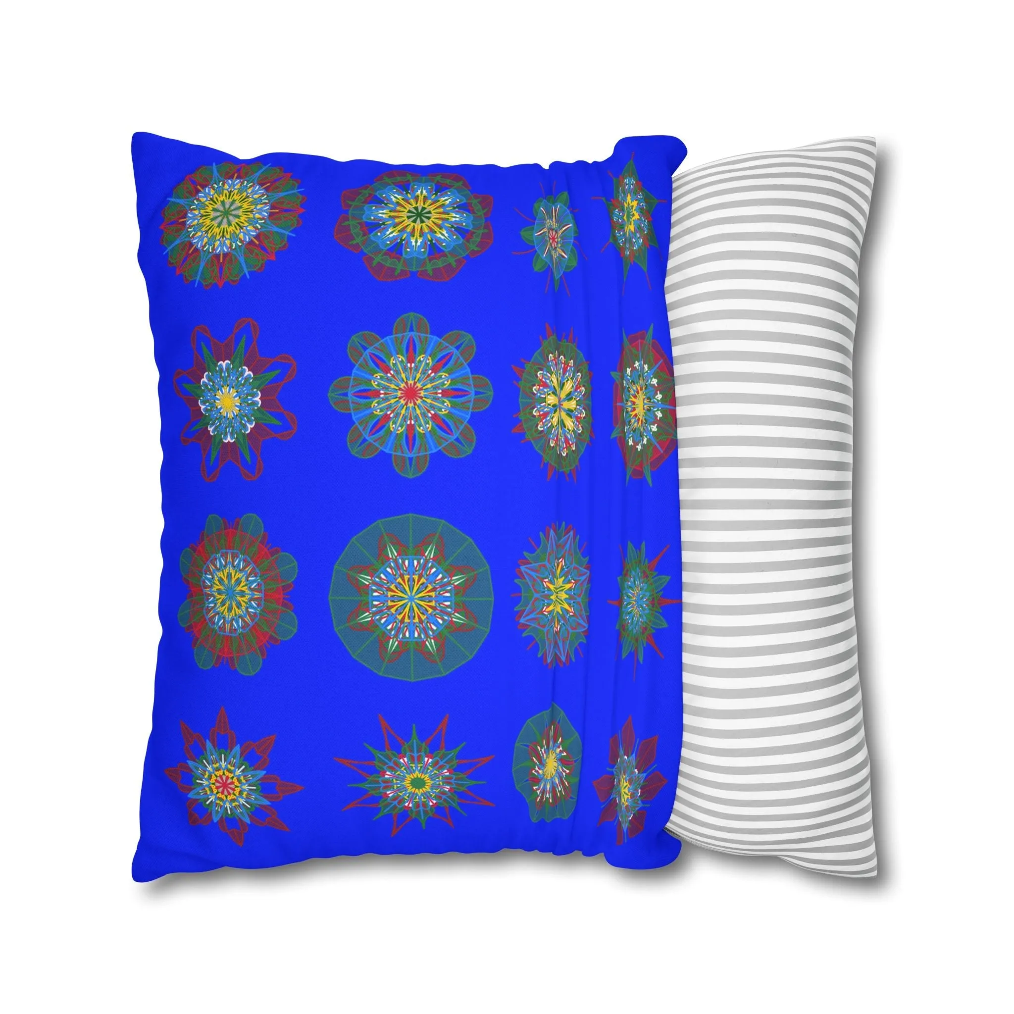 Handmade Mandala Art Pillowcase - Blue - Christmas Décor