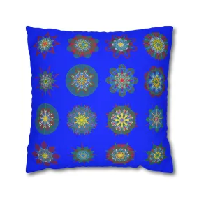 Handmade Mandala Art Pillowcase - Blue - Christmas Décor