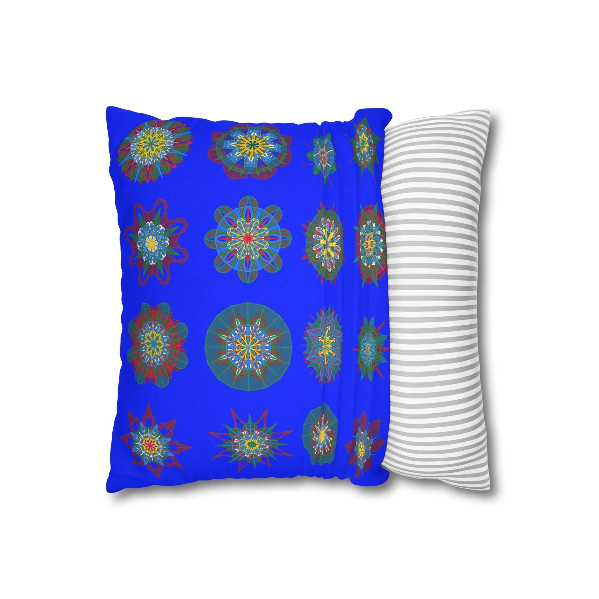 Handmade Mandala Art Pillowcase - Blue - Christmas Décor